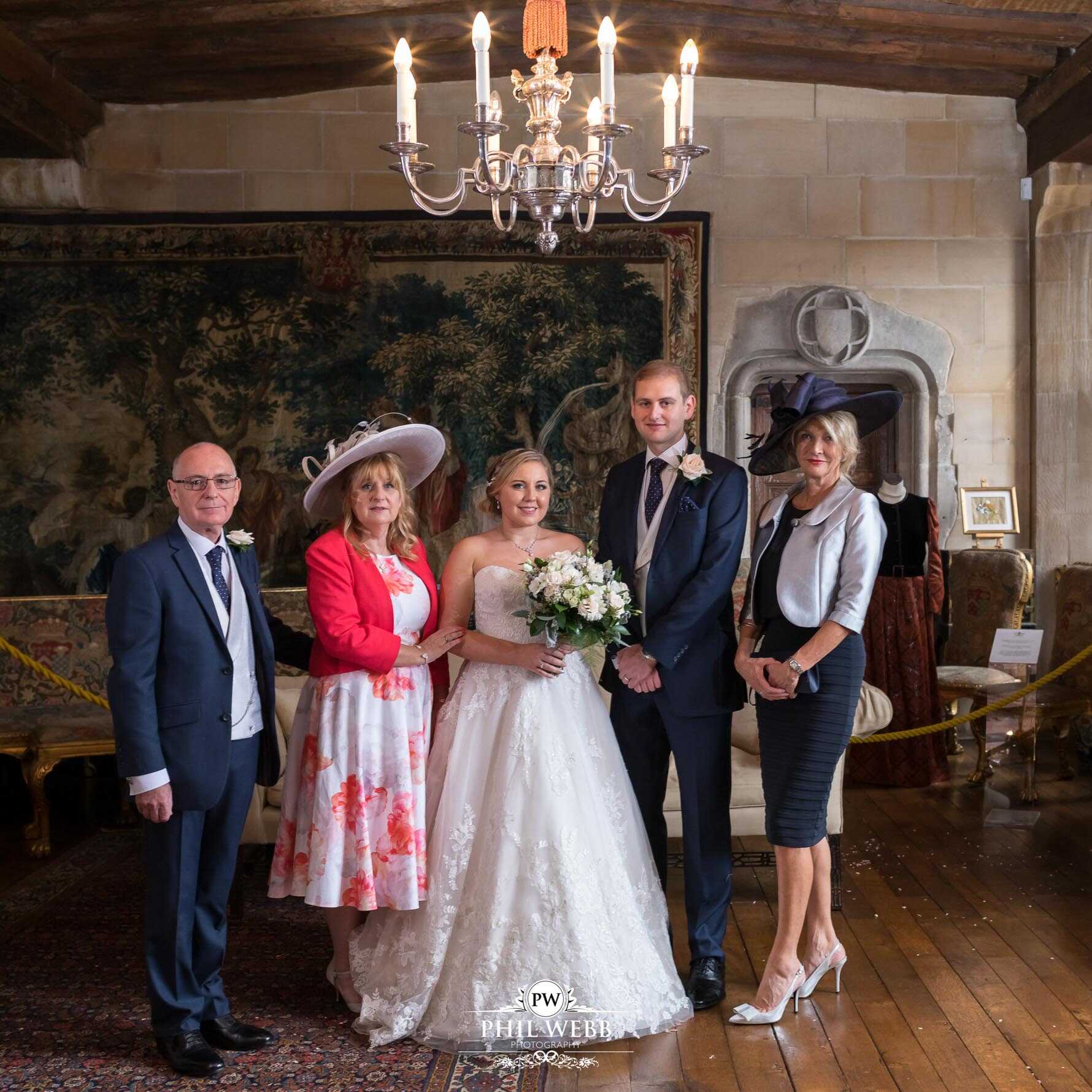 Berkley Castle Wedding Photography bride and groom group portrait