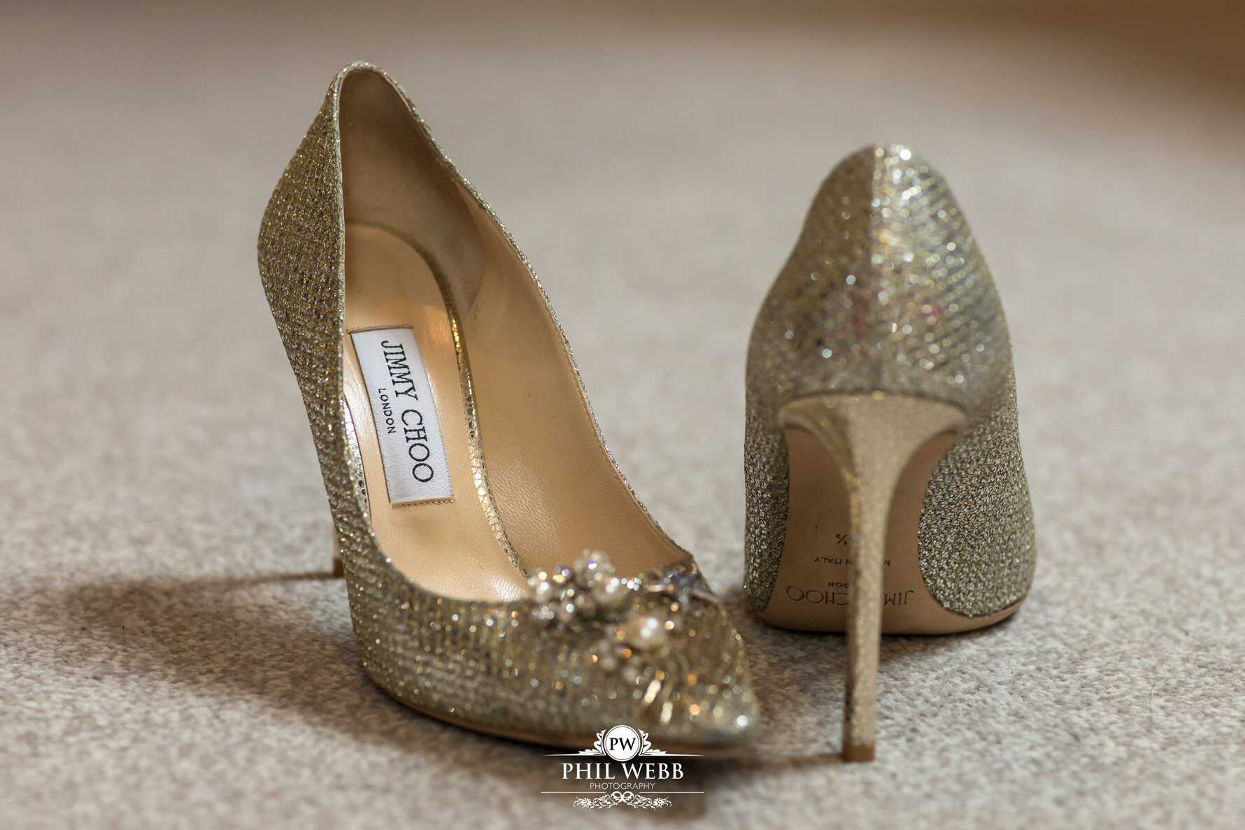 Berkley Castle Wedding Photography Jimmy Choo shoes