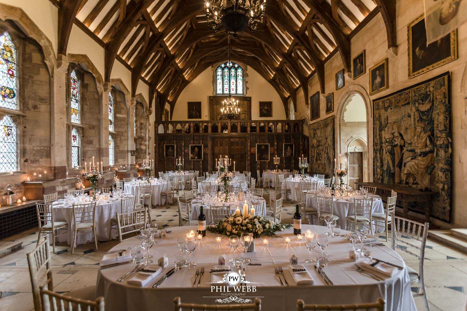 Berkley Castle Wedding Photography wedding reception room