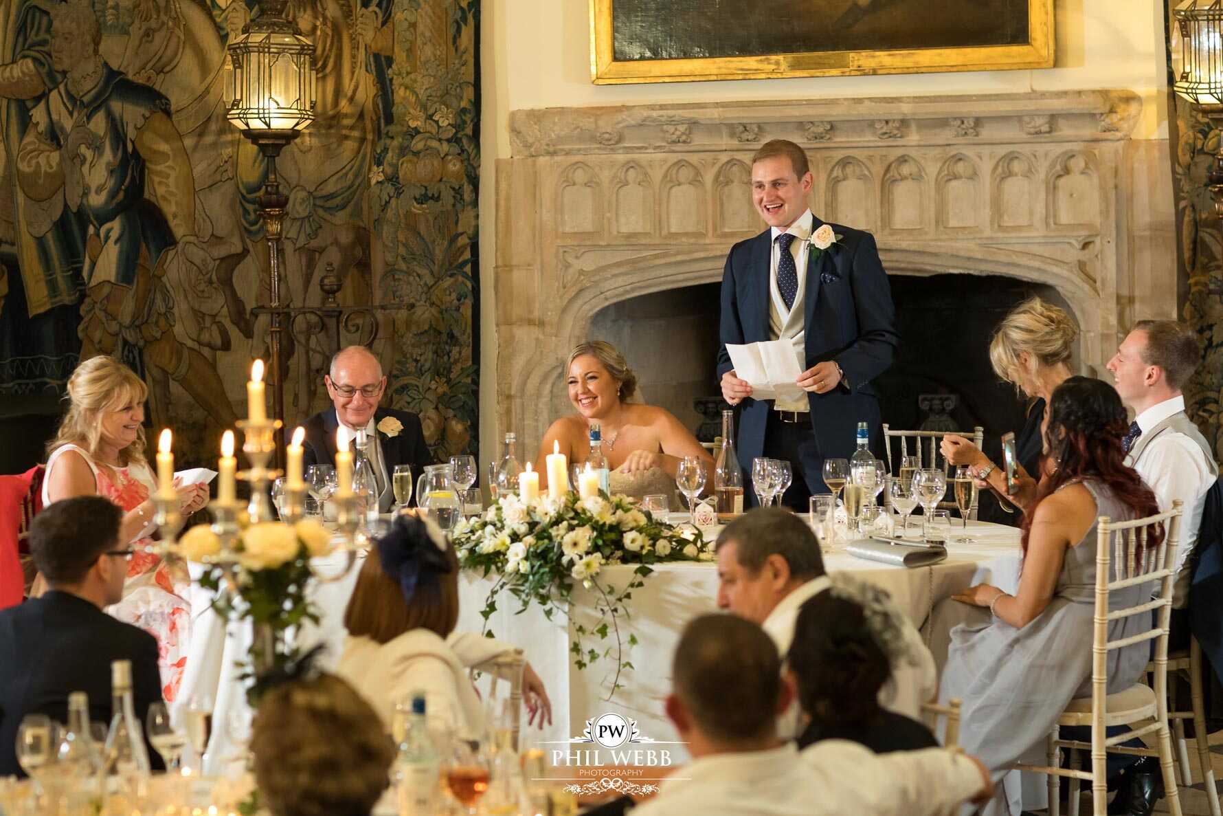 Berkley Castle Wedding Photography wedding reception speeches