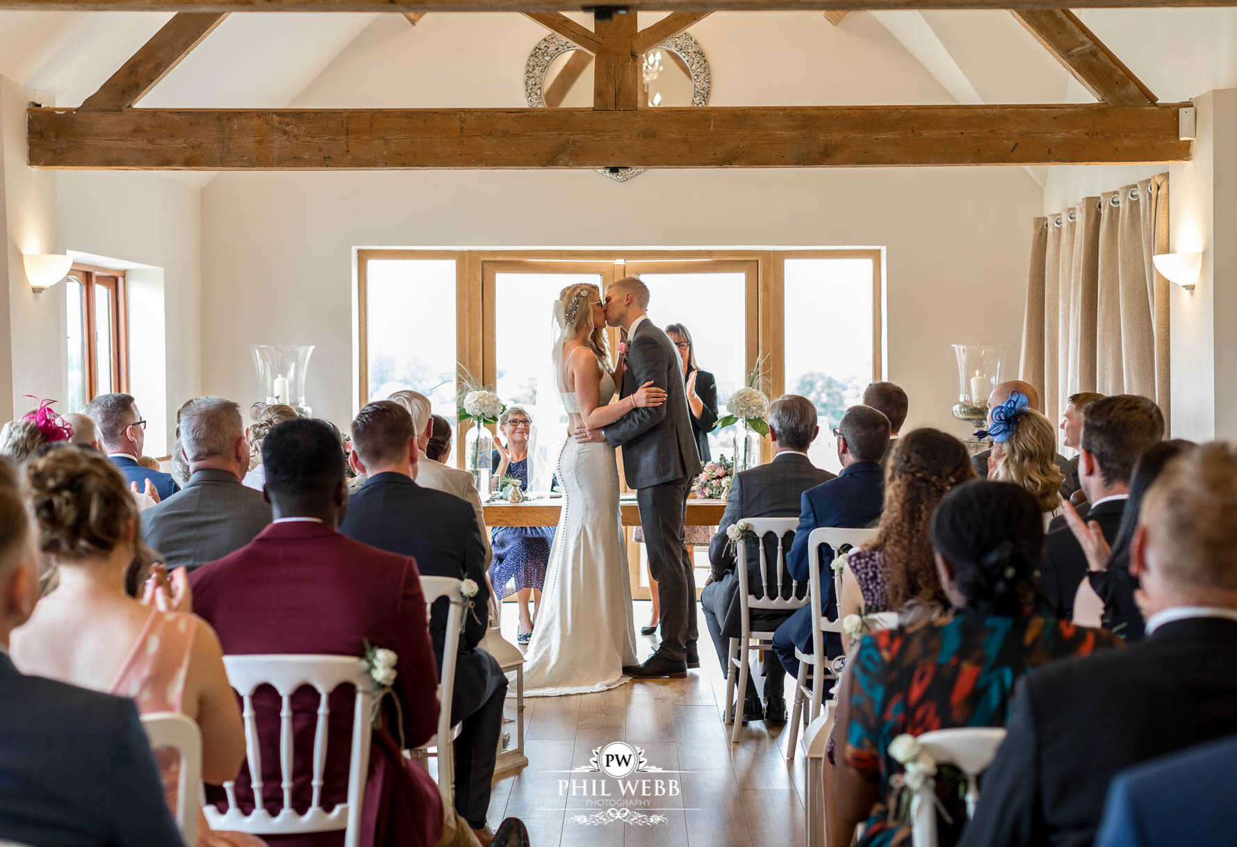 Borddesley Park Farm Wedding Photography Indoor Wedding Ceremony