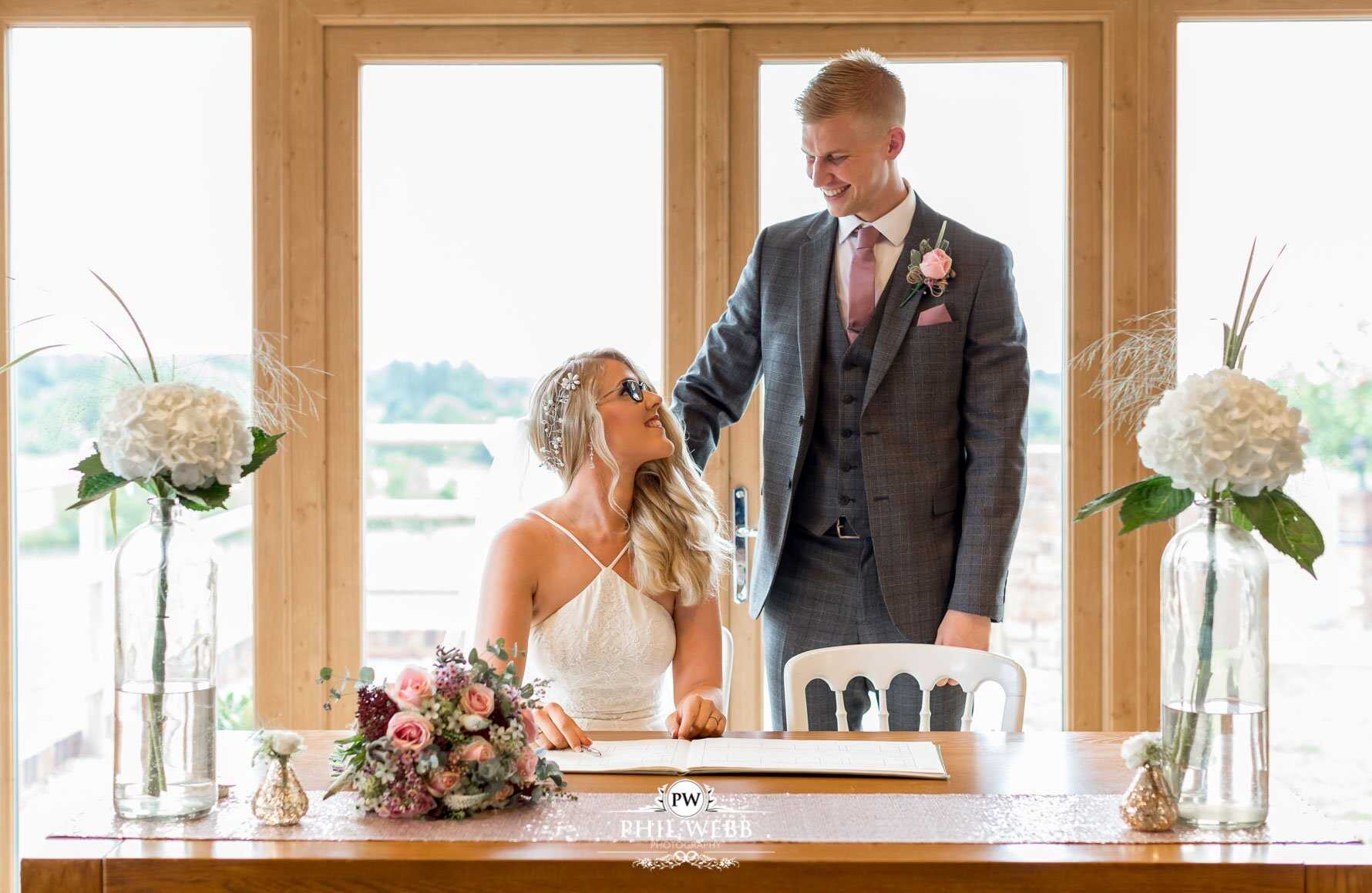 Borddesley Park Farm Wedding Photography Indoor Wedding Ceremony