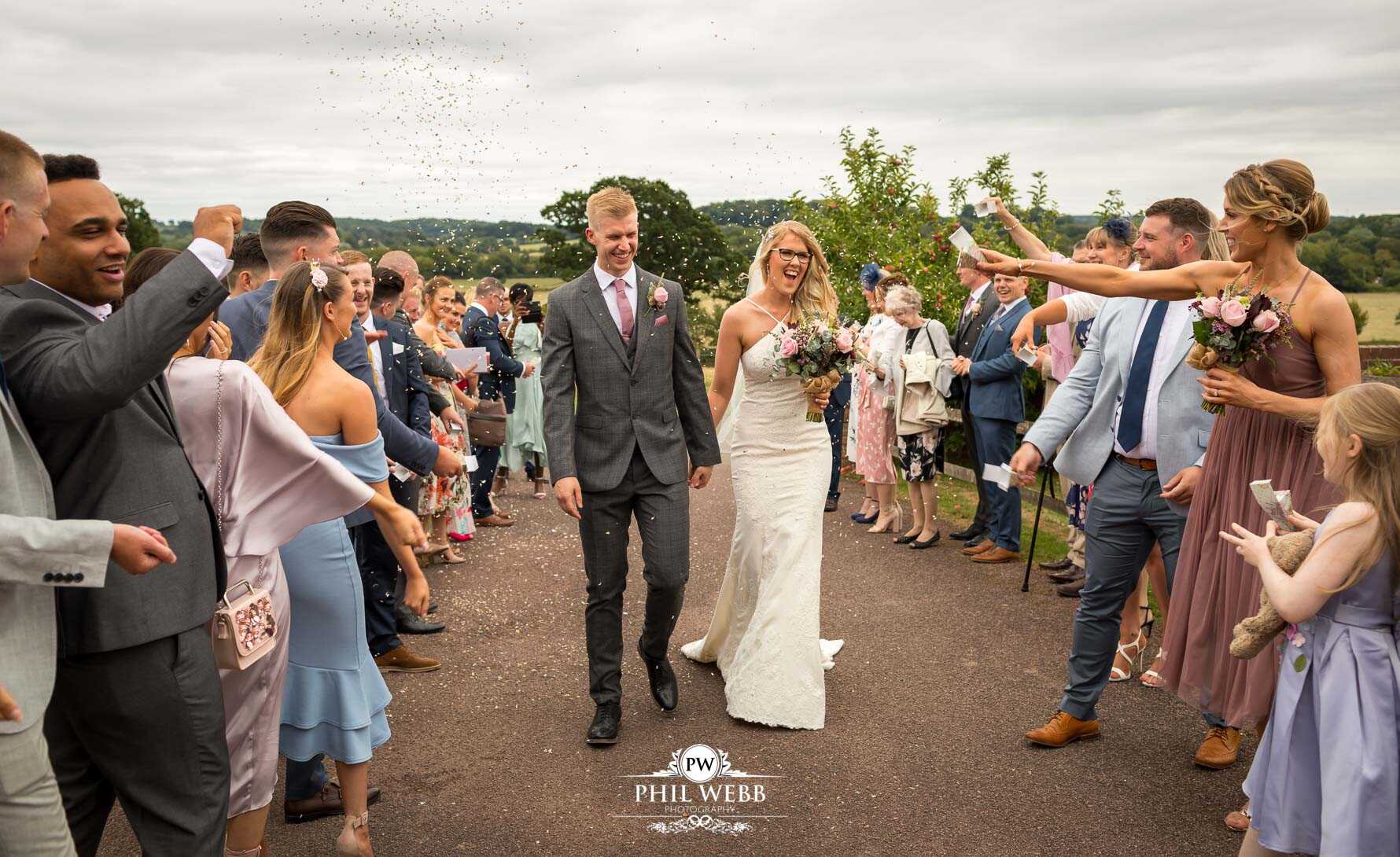 Borddesley Park Farm Wedding Photography Confetti