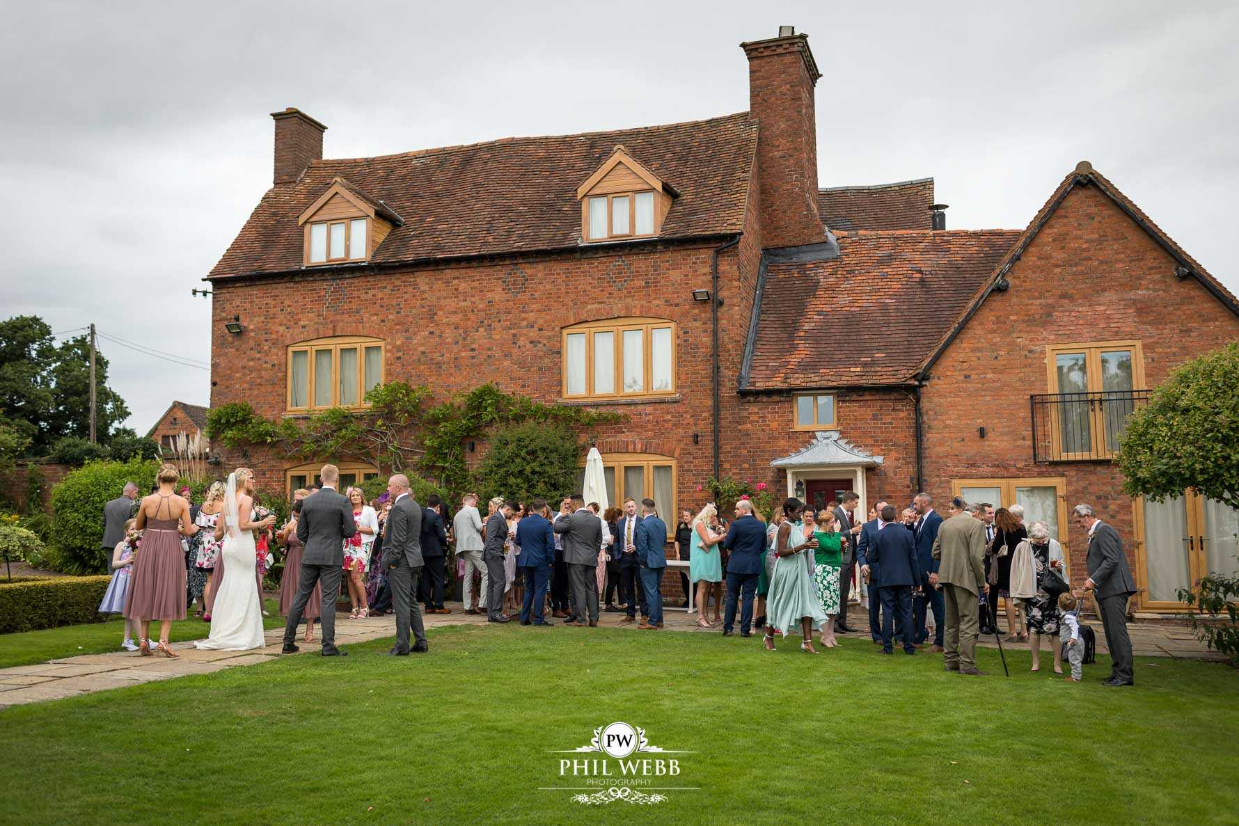 Borddesley Park Farm Wedding Photography drinks reception