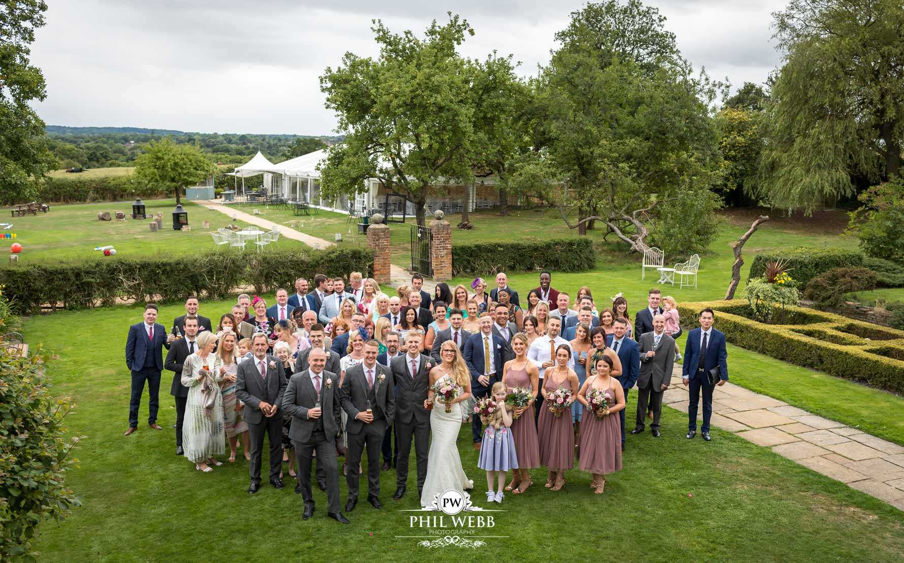 Borddesley Park Farm Wedding Photography group portrait