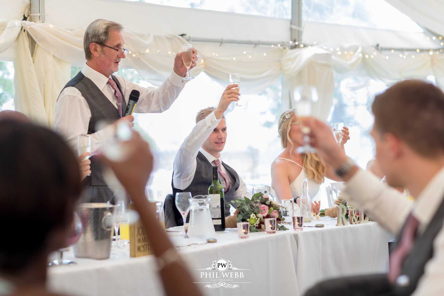 Borddesley Park Farm Wedding Photography reception speeches
