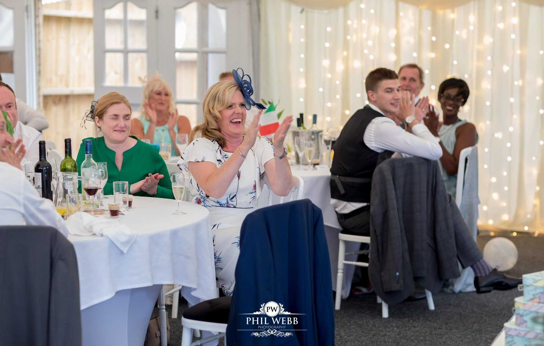 Borddesley Park Farm Wedding Photography reception speeches