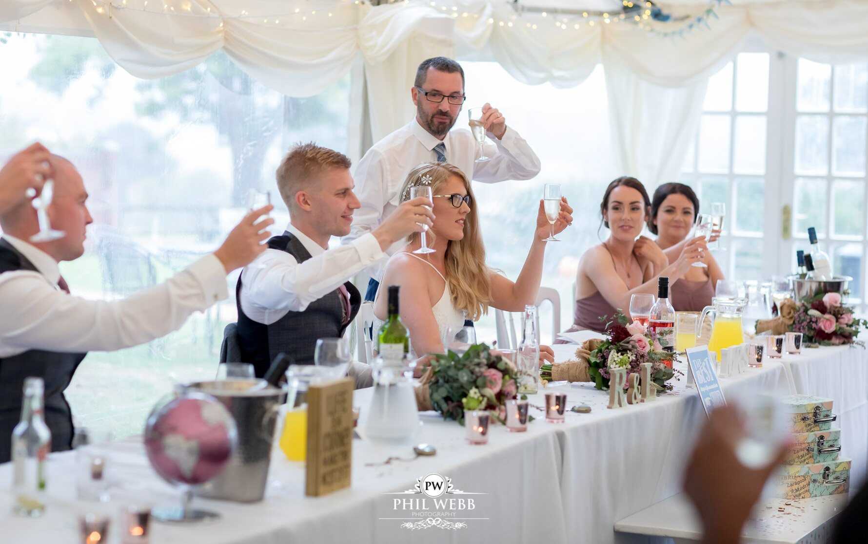 Borddesley Park Farm Wedding Photography reception speeches