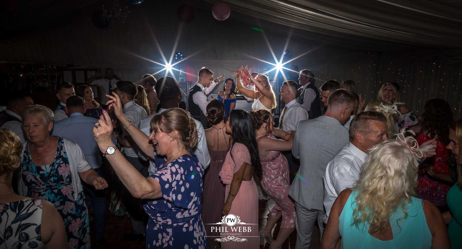 Borddesley Park Farm Wedding Photography party dancing