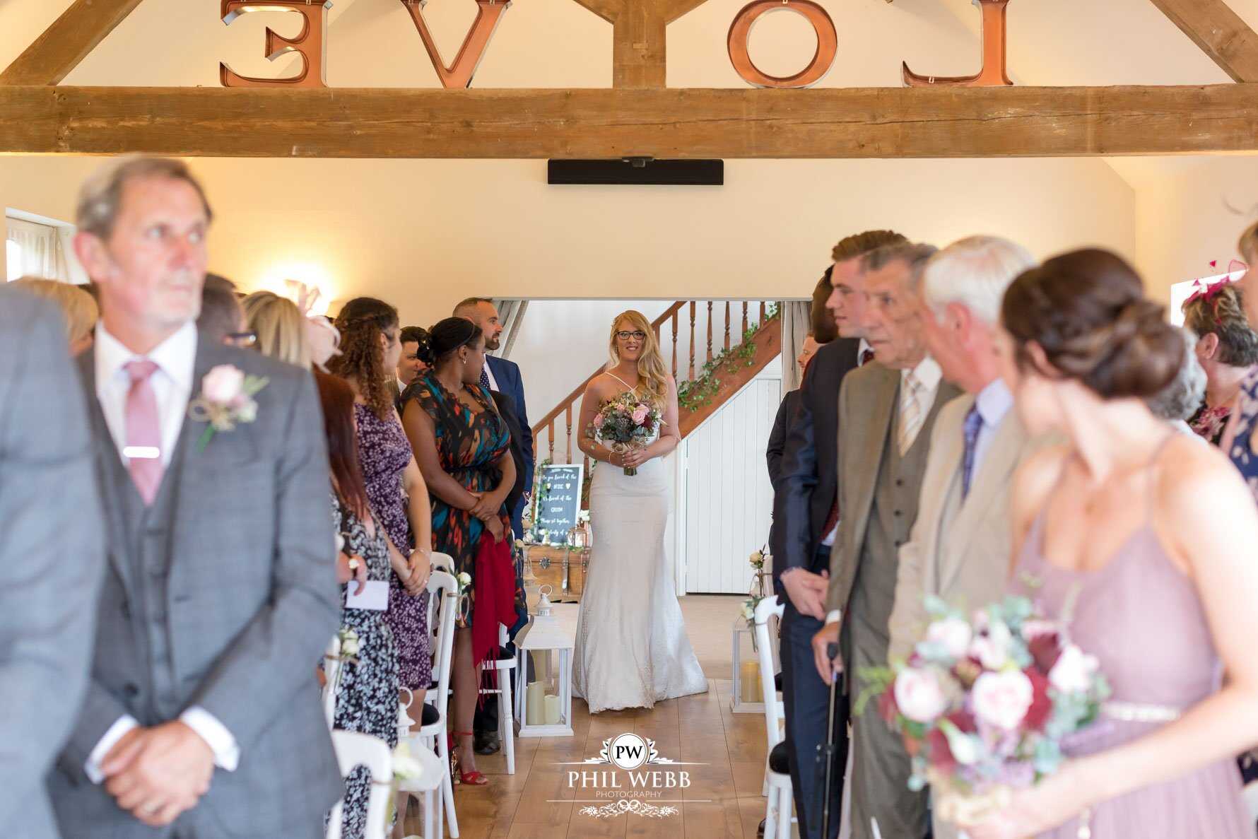 Borddesley Park Farm Wedding Photography Indoor Wedding Ceremony