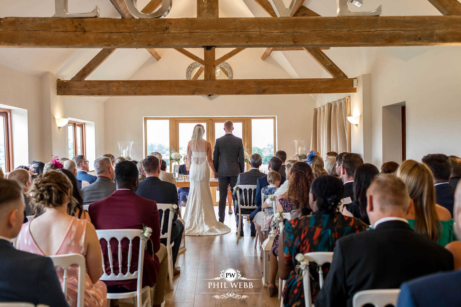 Borddesley Park Farm Wedding Photography Indoor Wedding Ceremony