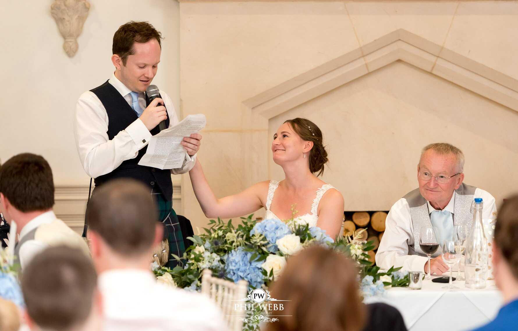 Manor by the Lake Wedding Photography reception speech's