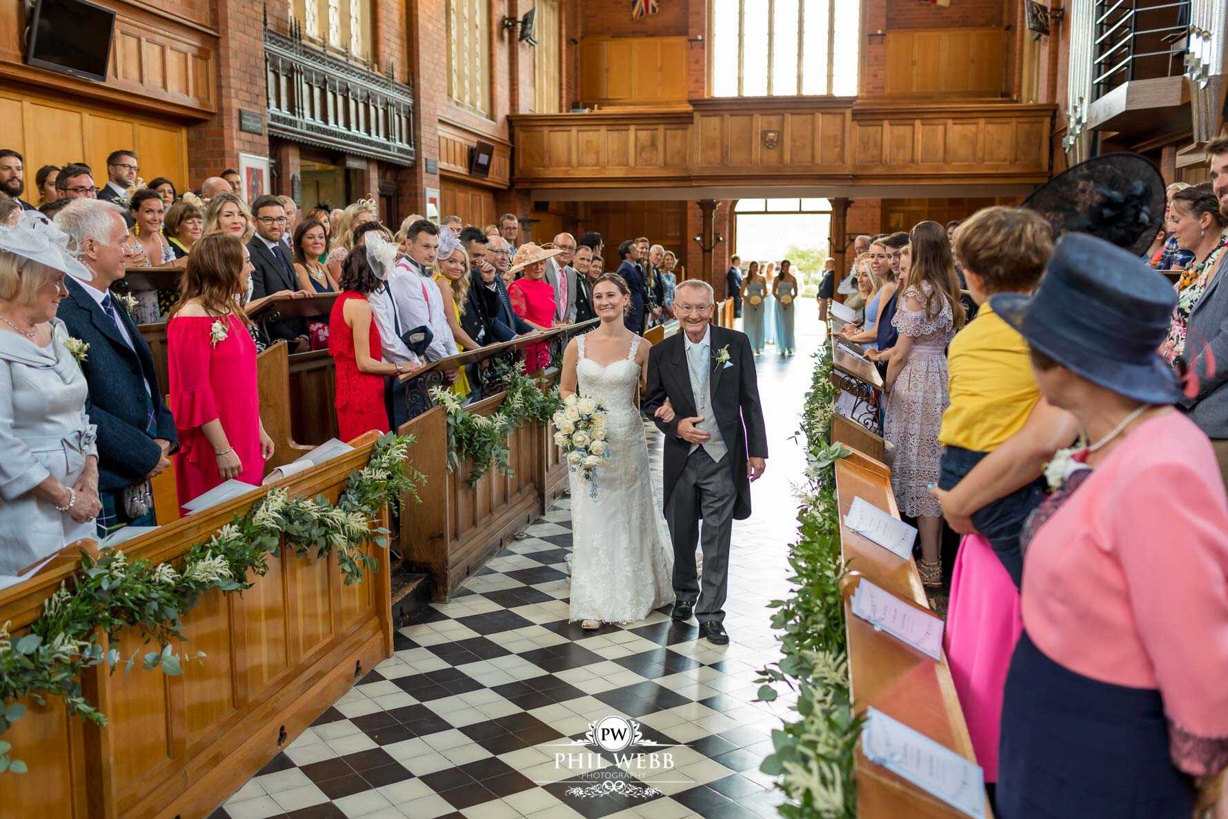 Dean Close School Chapel Wedding Photography wedding ceremony
