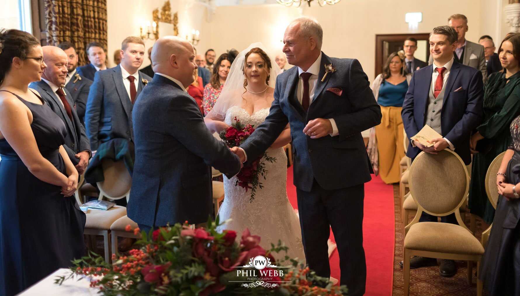 Ettington Park Hotel Wedding Photography indoor wedding ceremony