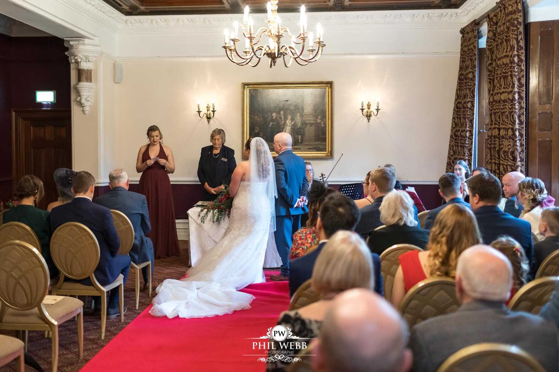 Ettington Park Hotel Wedding Photography indoor wedding ceremony