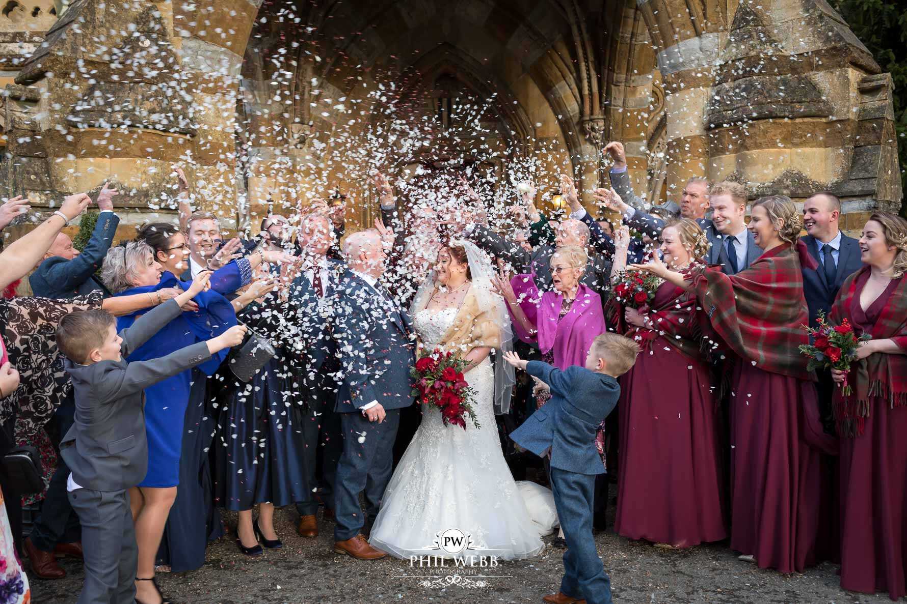 Ettington Park Hotel Wedding Photography confetti