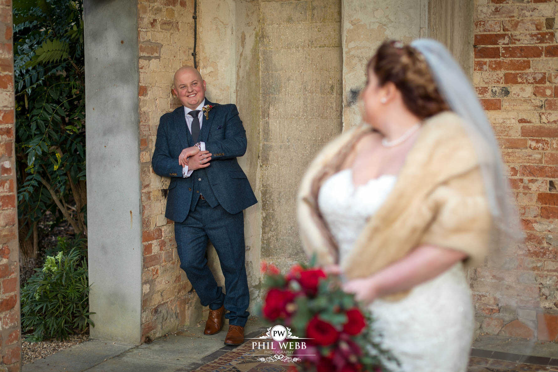 Ettington Park Hotel Wedding Photography bride and groom portrait