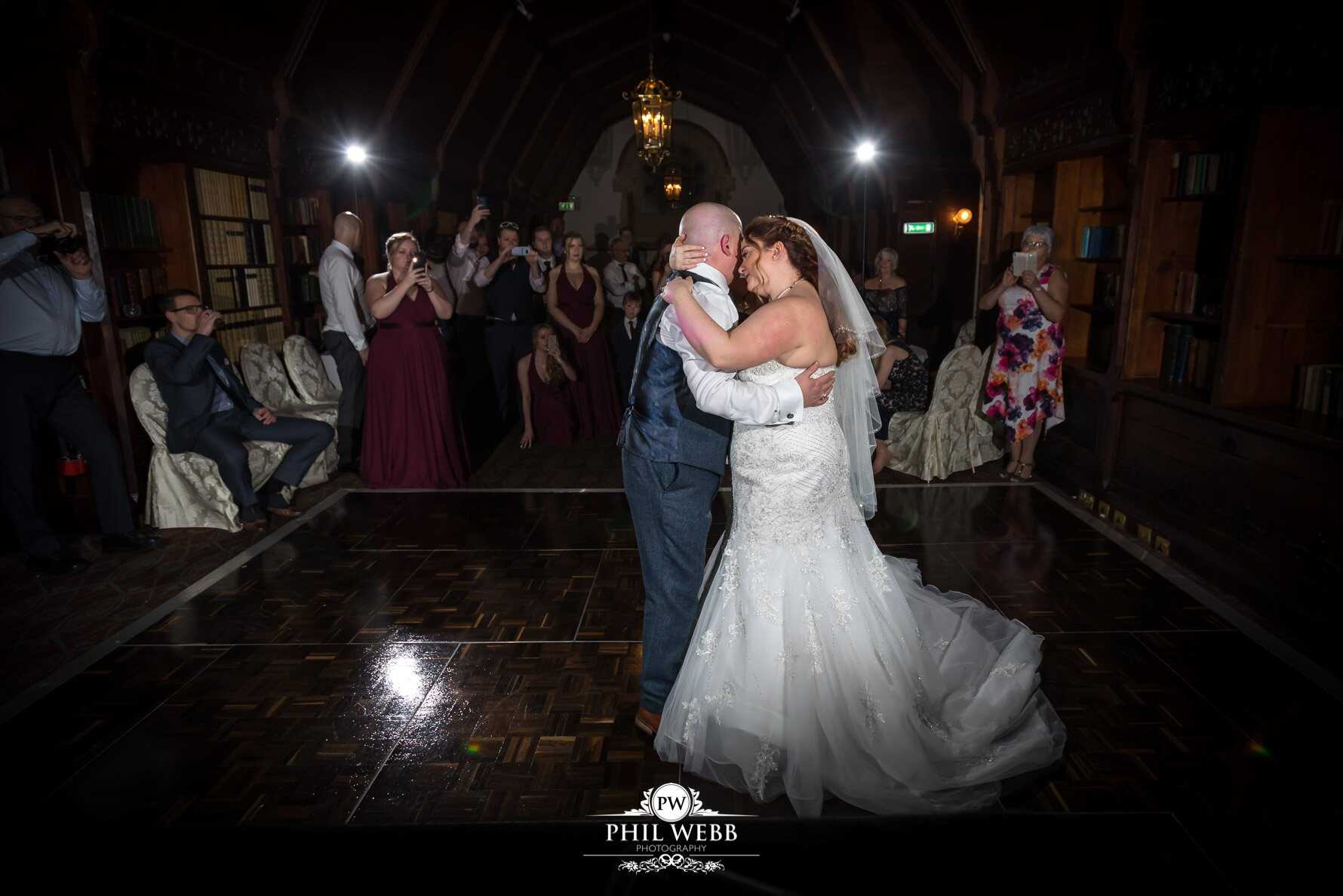Ettington Park Hotel Wedding Photography bride and groom first dance