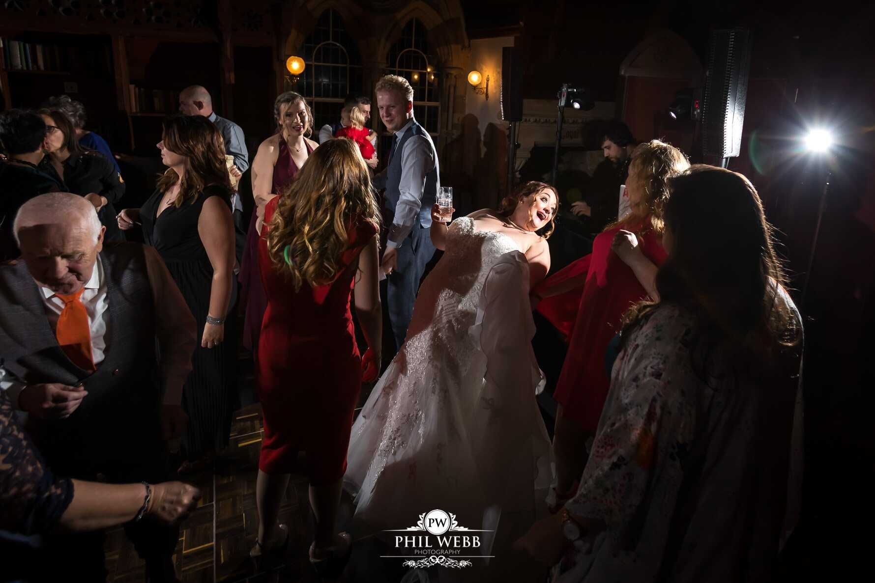 Ettington Park Hotel Wedding Photography wedding guests dancing party