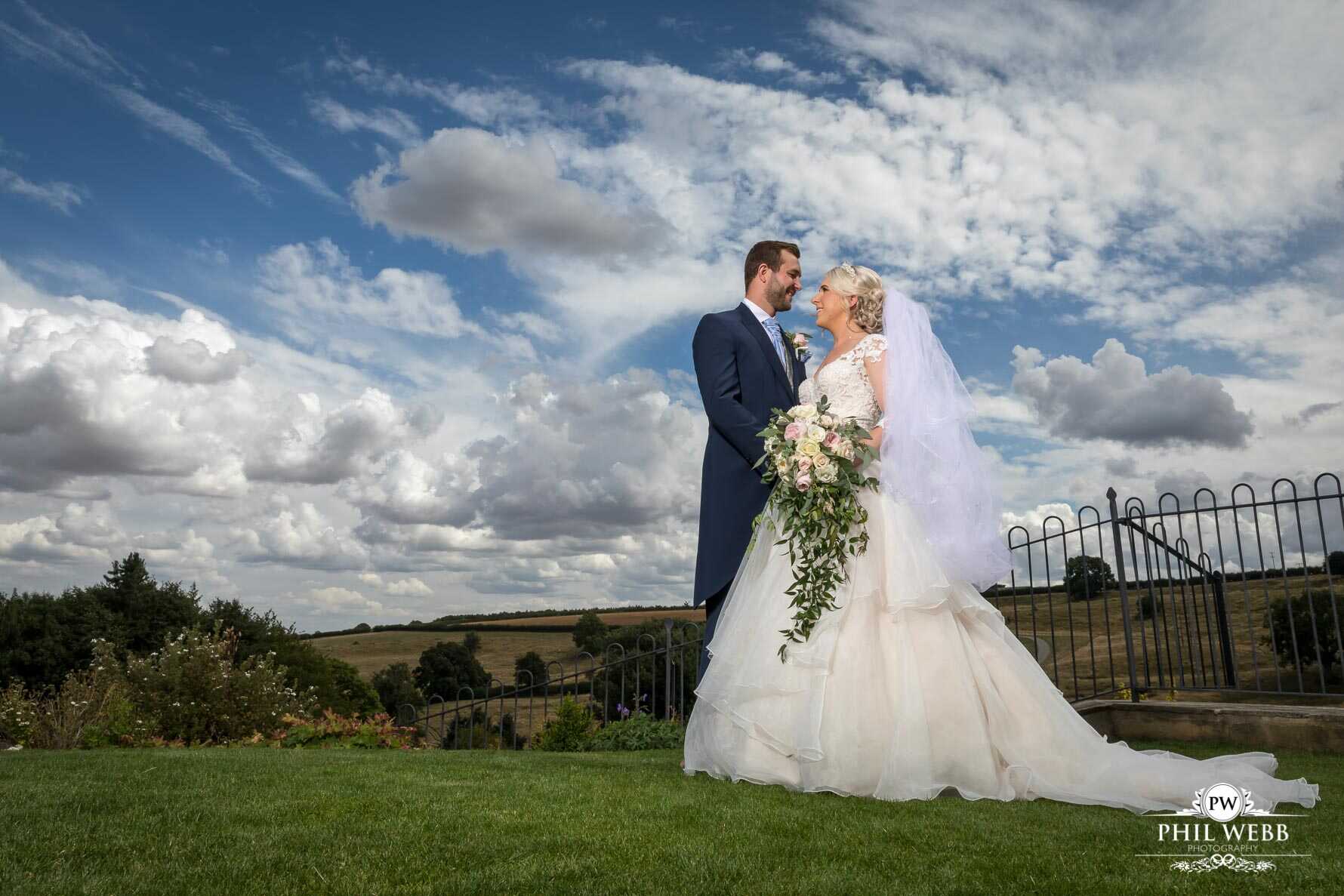 Kingscote Barn Wedding Photography bride and groom portrait