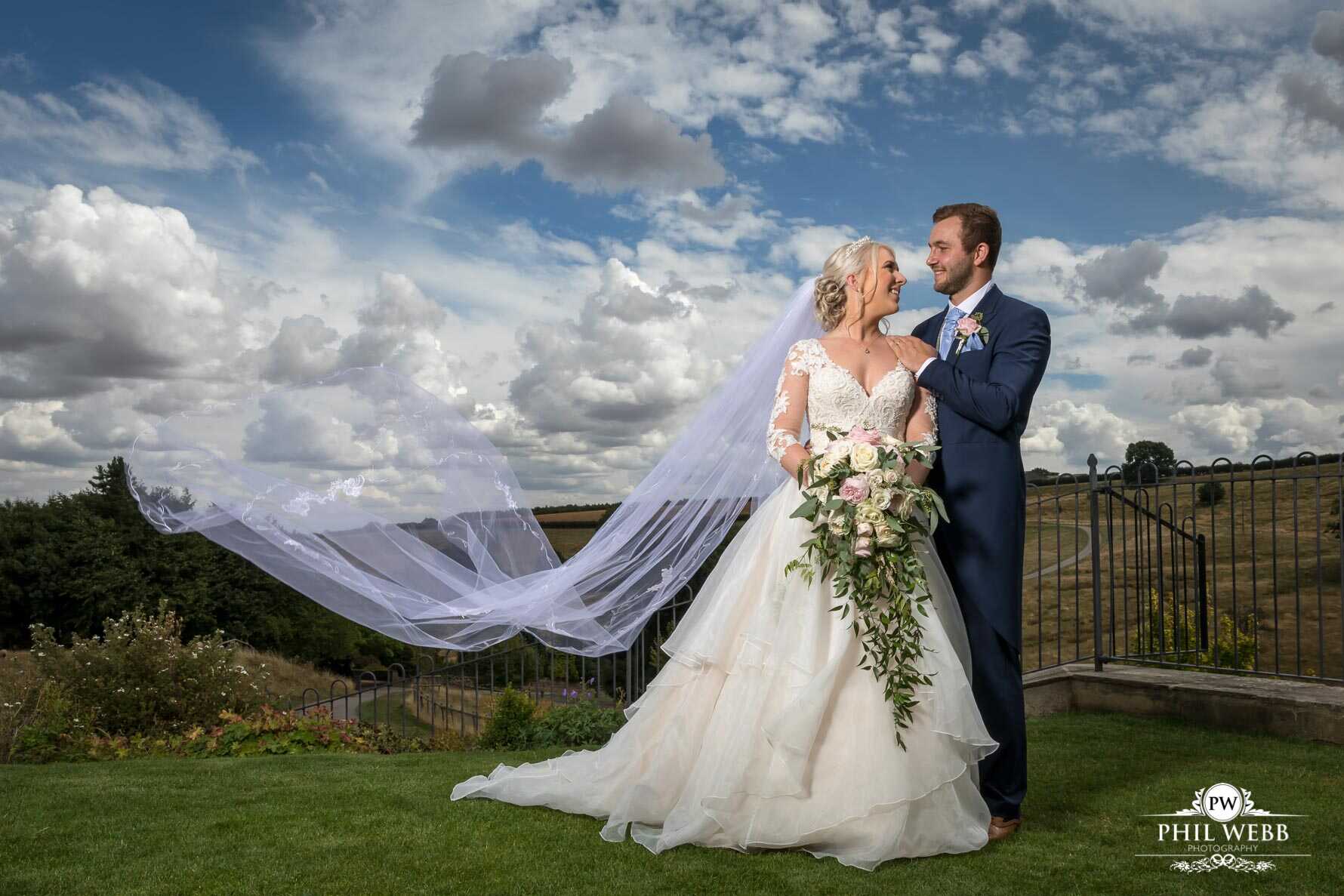 Kingscote Barn Wedding Photography bride and groom portrait