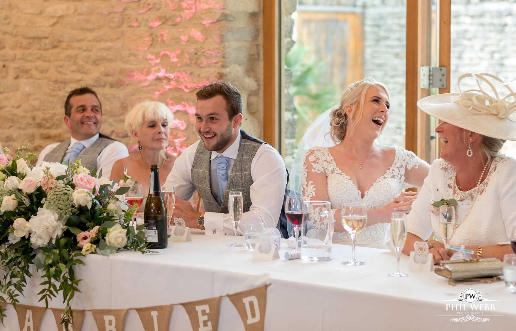 Kingscote Barn Wedding Photography reception speeches