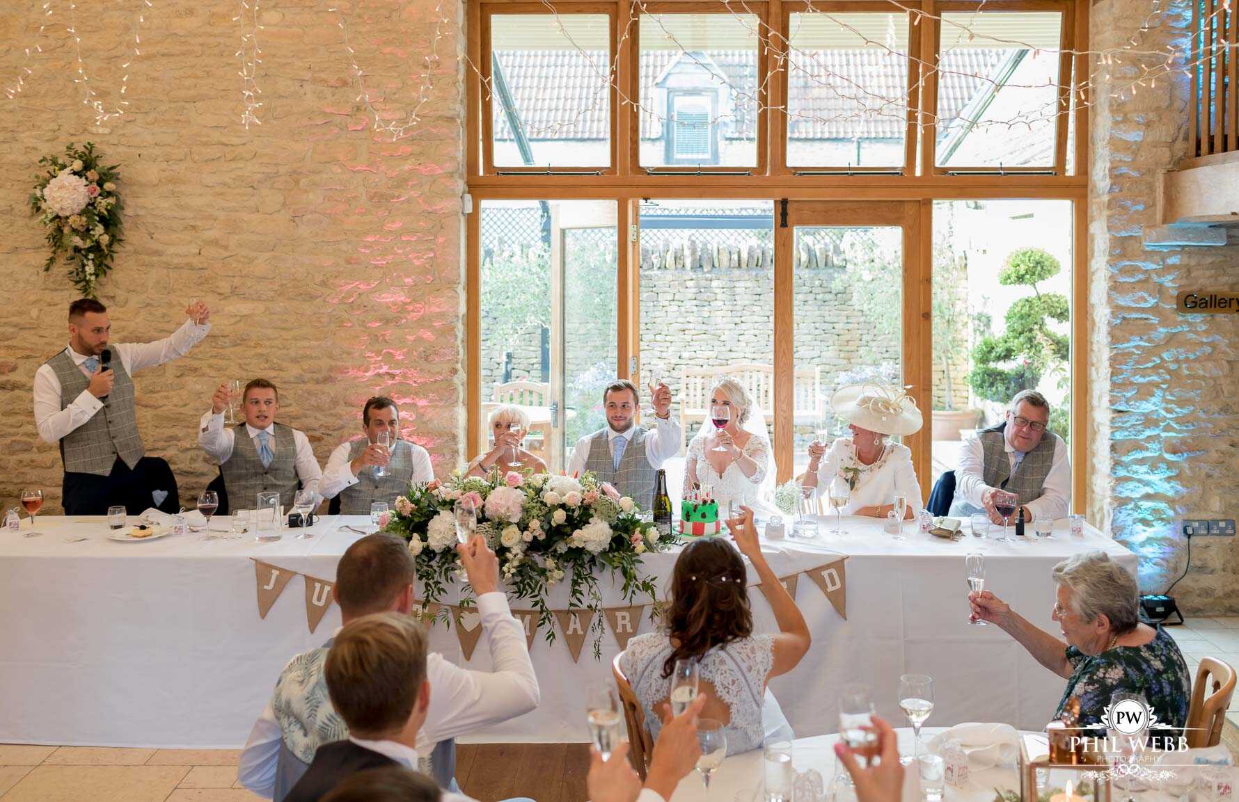 Kingscote Barn Wedding Photography reception speeches
