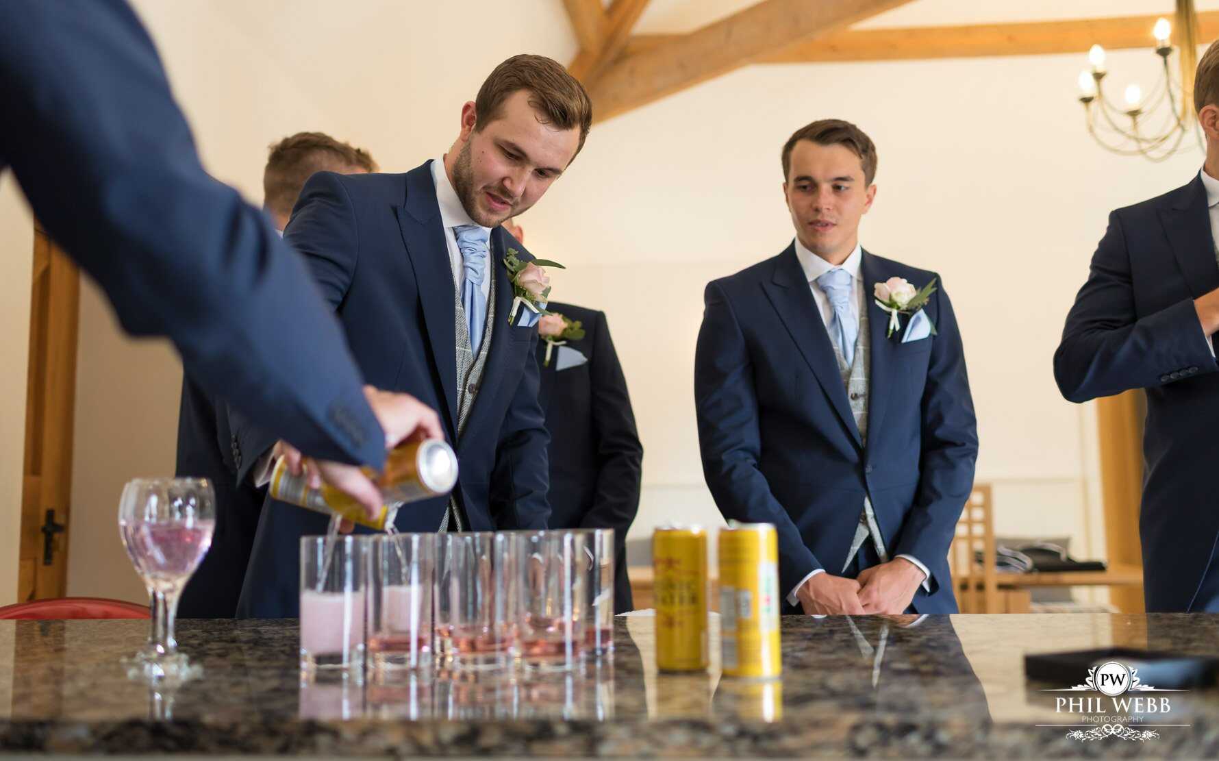 Kingscote Barn Wedding Photography groom preparations