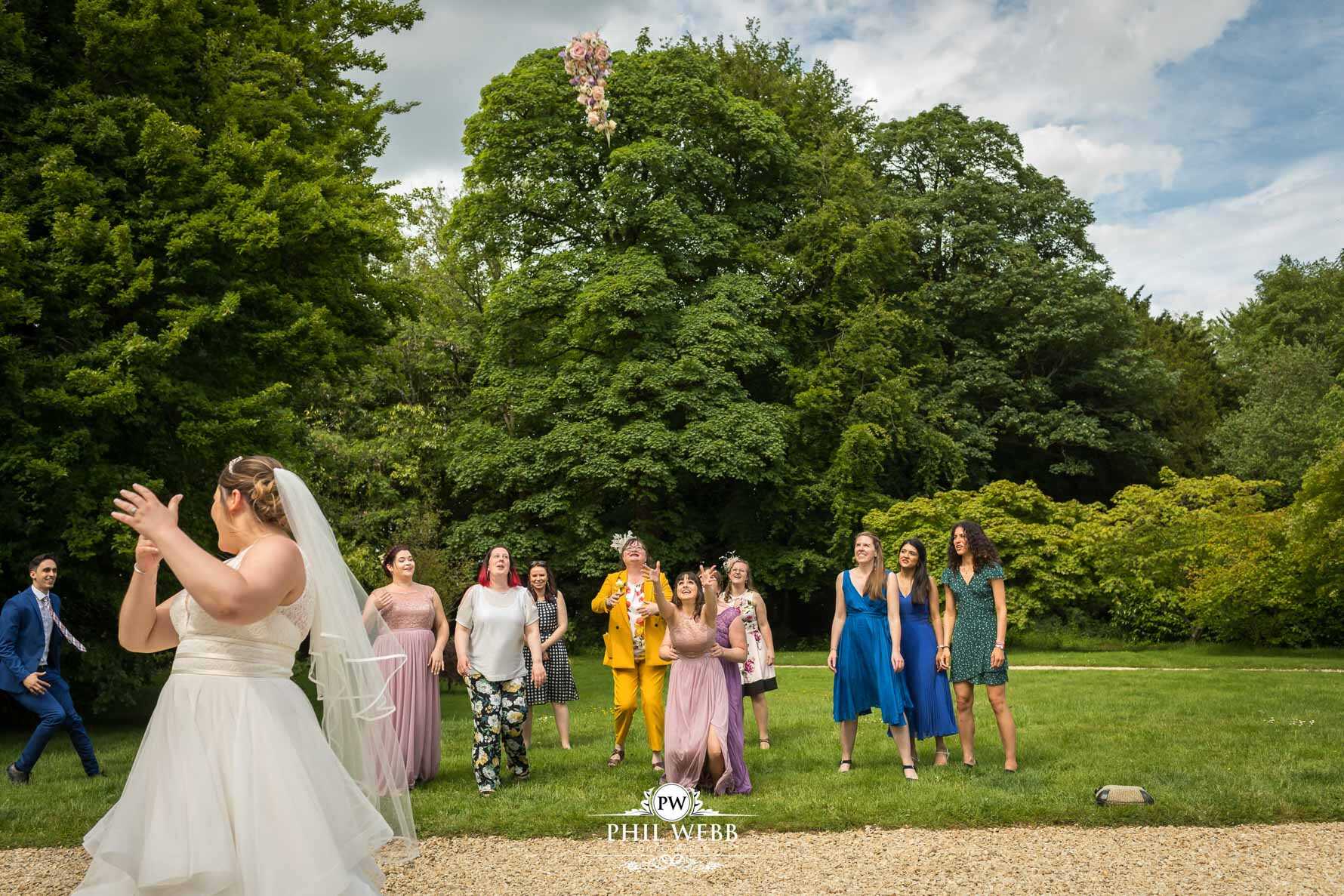 The Matara Centre Wedding Photography catching bouquet