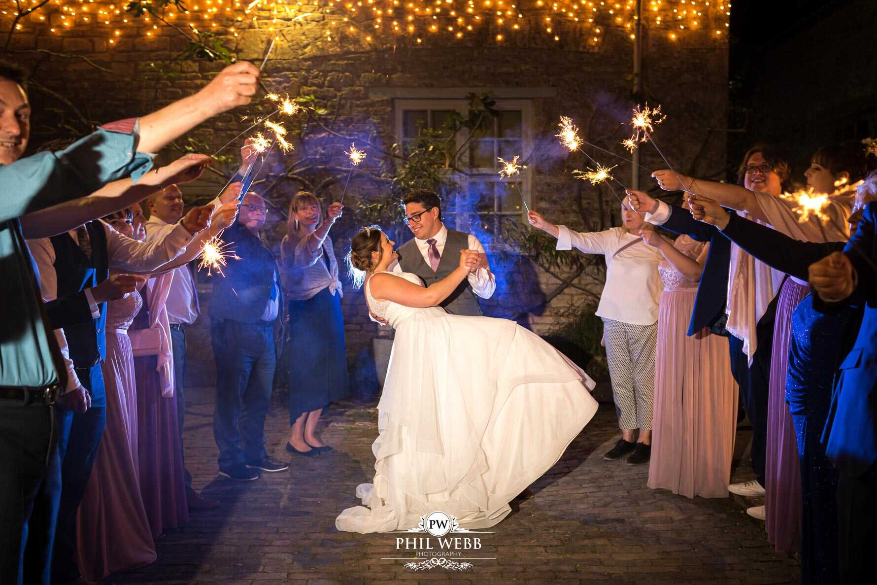 The Matara Centre Wedding Photography bride and groom with sparklers