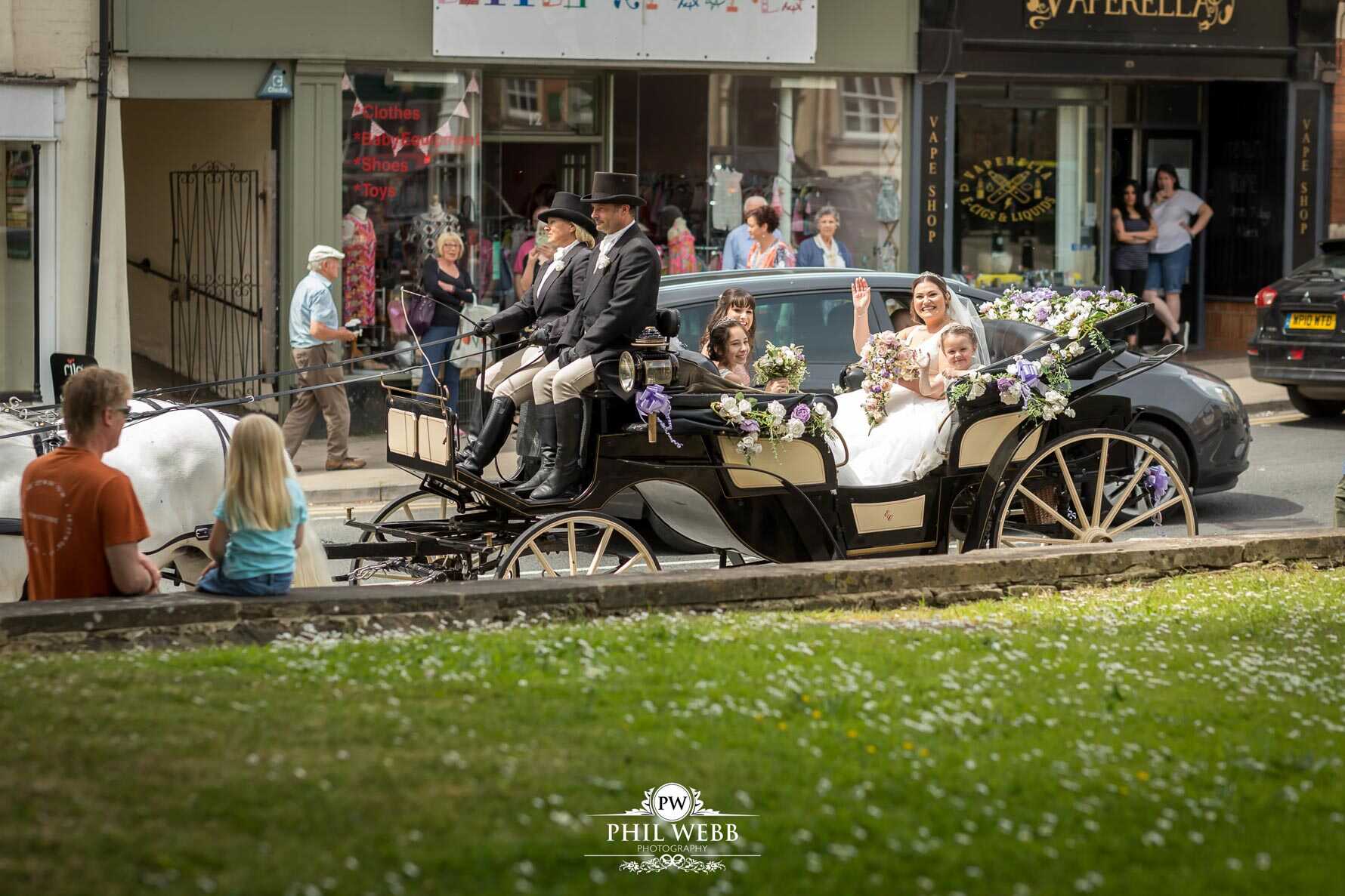 Church Wedding Photography wedding ceremony horse and carriage