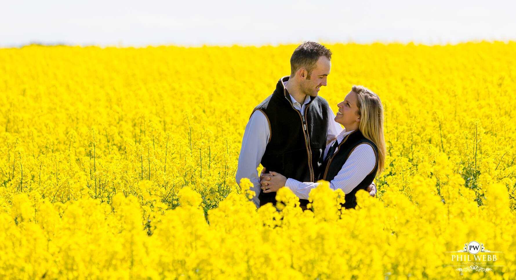 Engagement shoot Wedding Photography Rape seed field