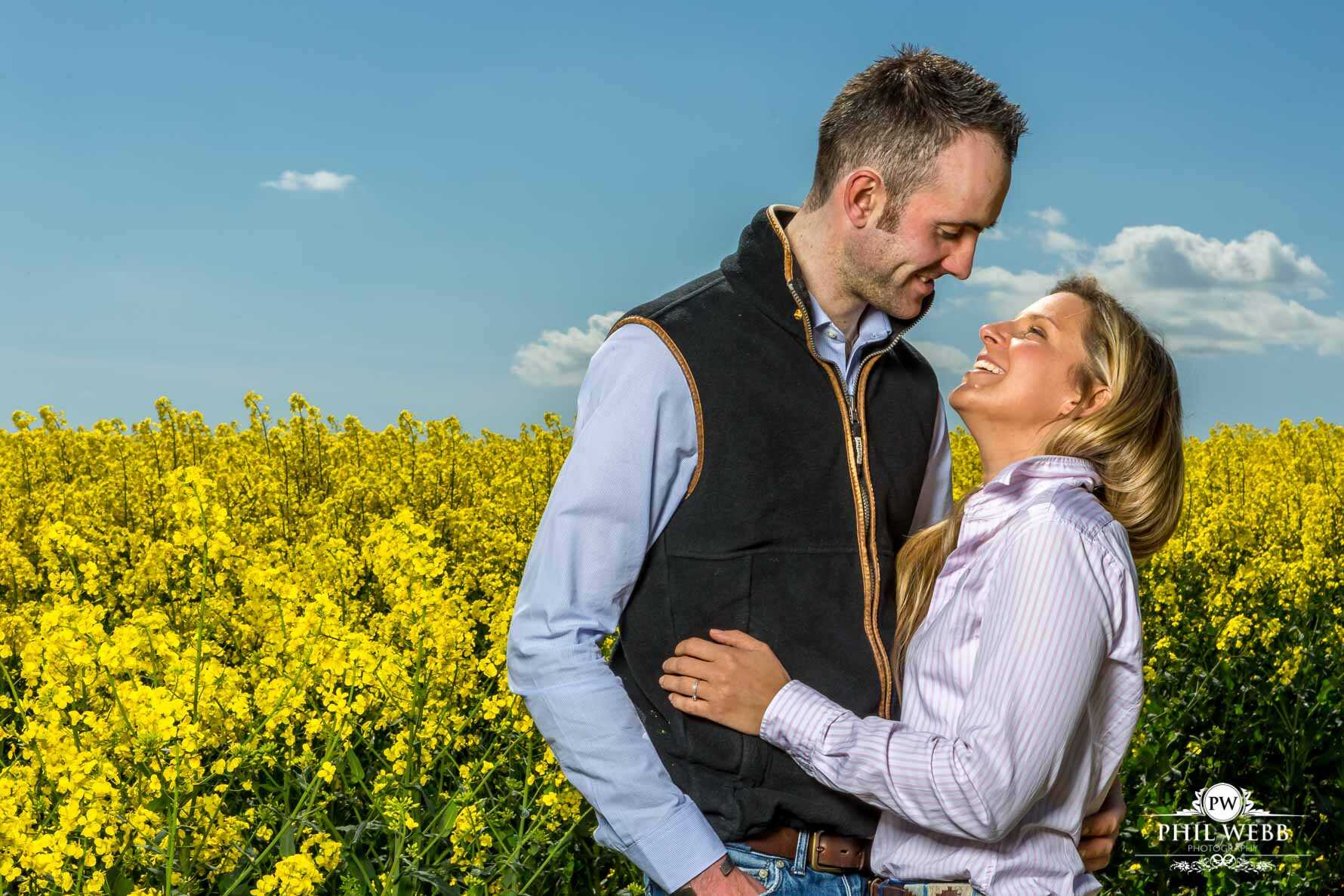 Engagement shoot Wedding Photography Rape seed field