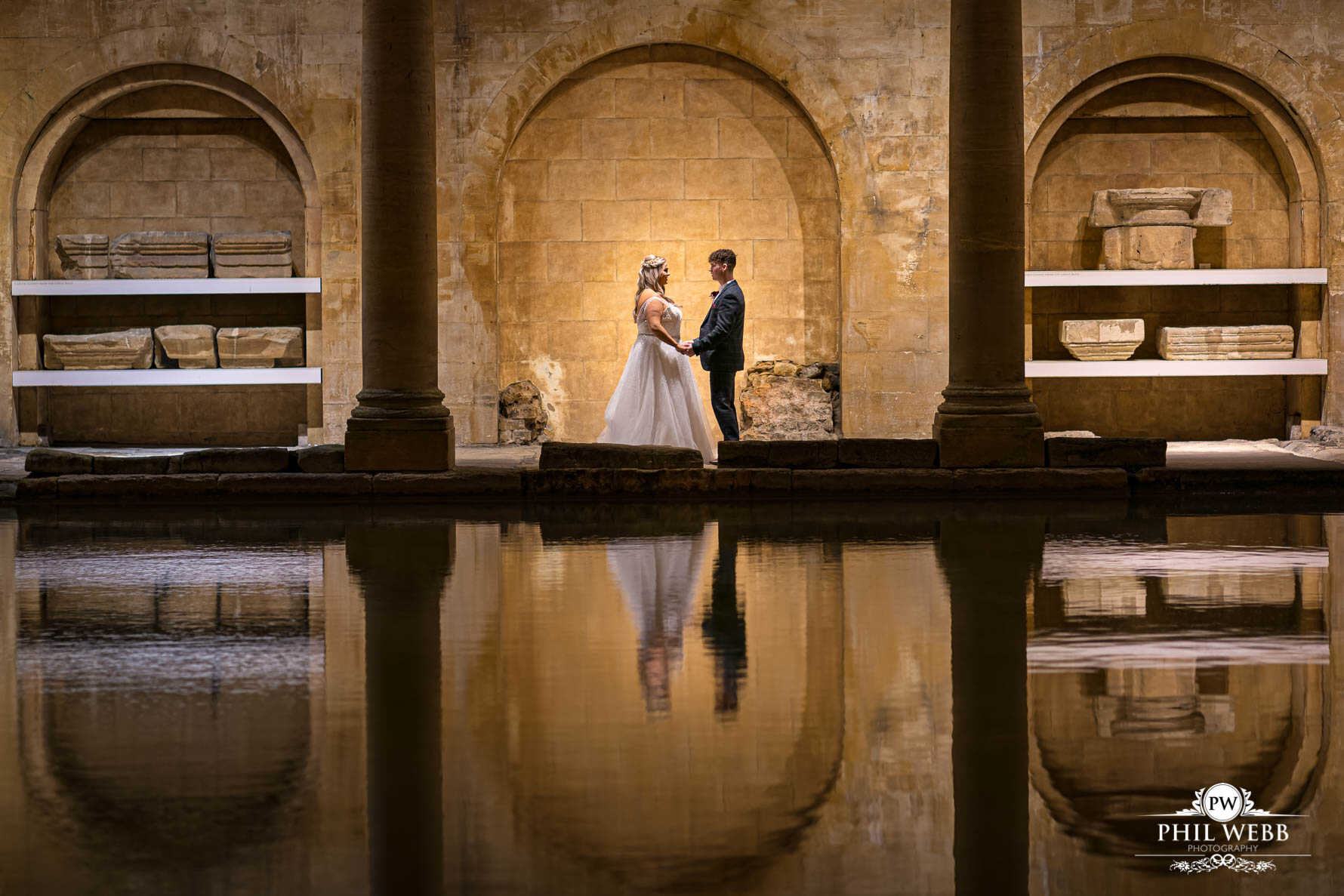 Roman Baths Wedding Photography bride and groom portrait