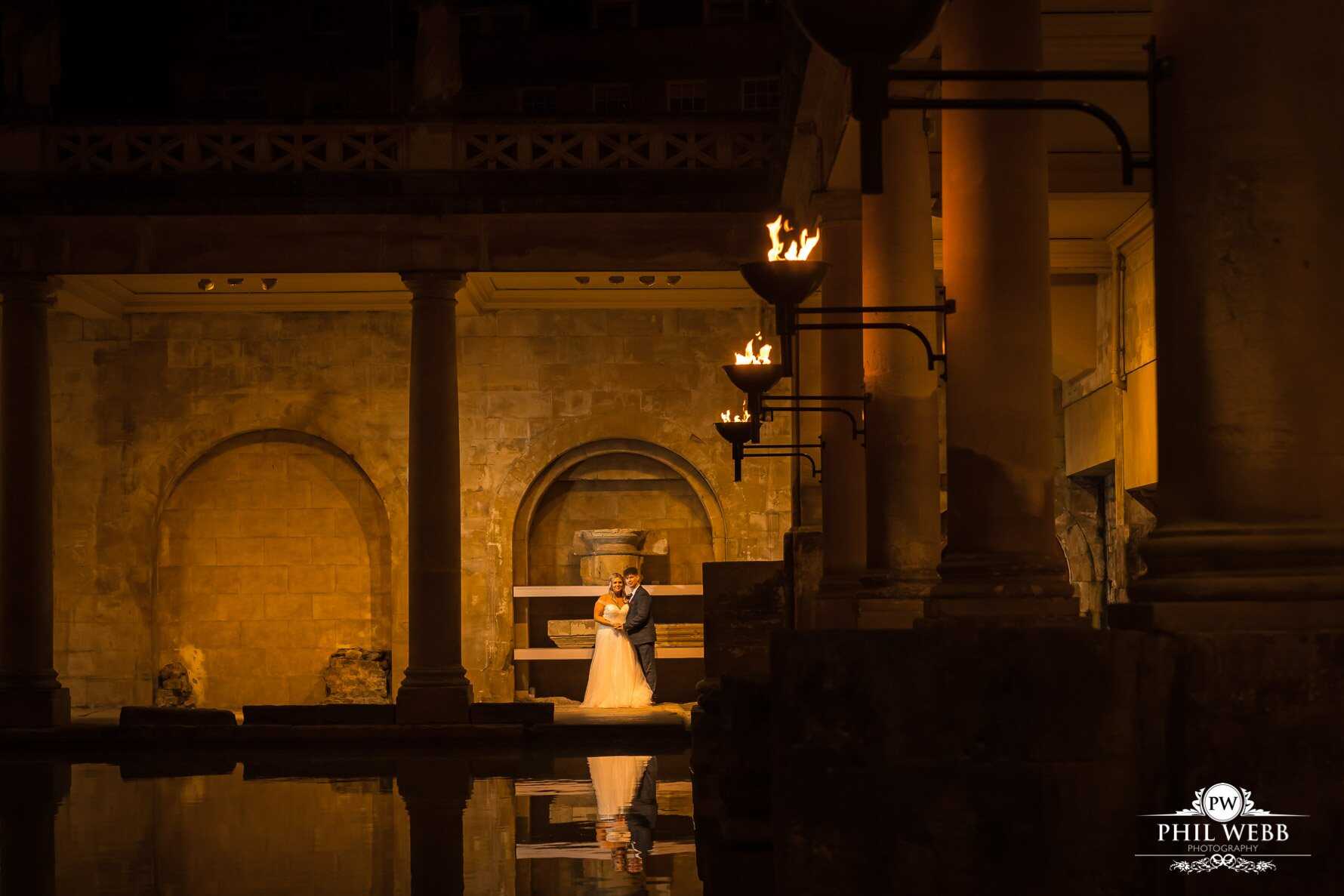 Roman Baths Wedding Photography bride and groom portrait