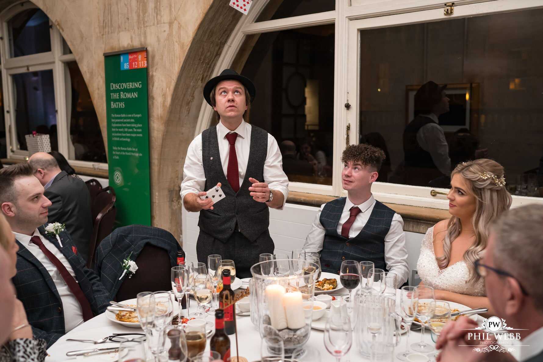 Roman Baths Wedding Photography reception magician