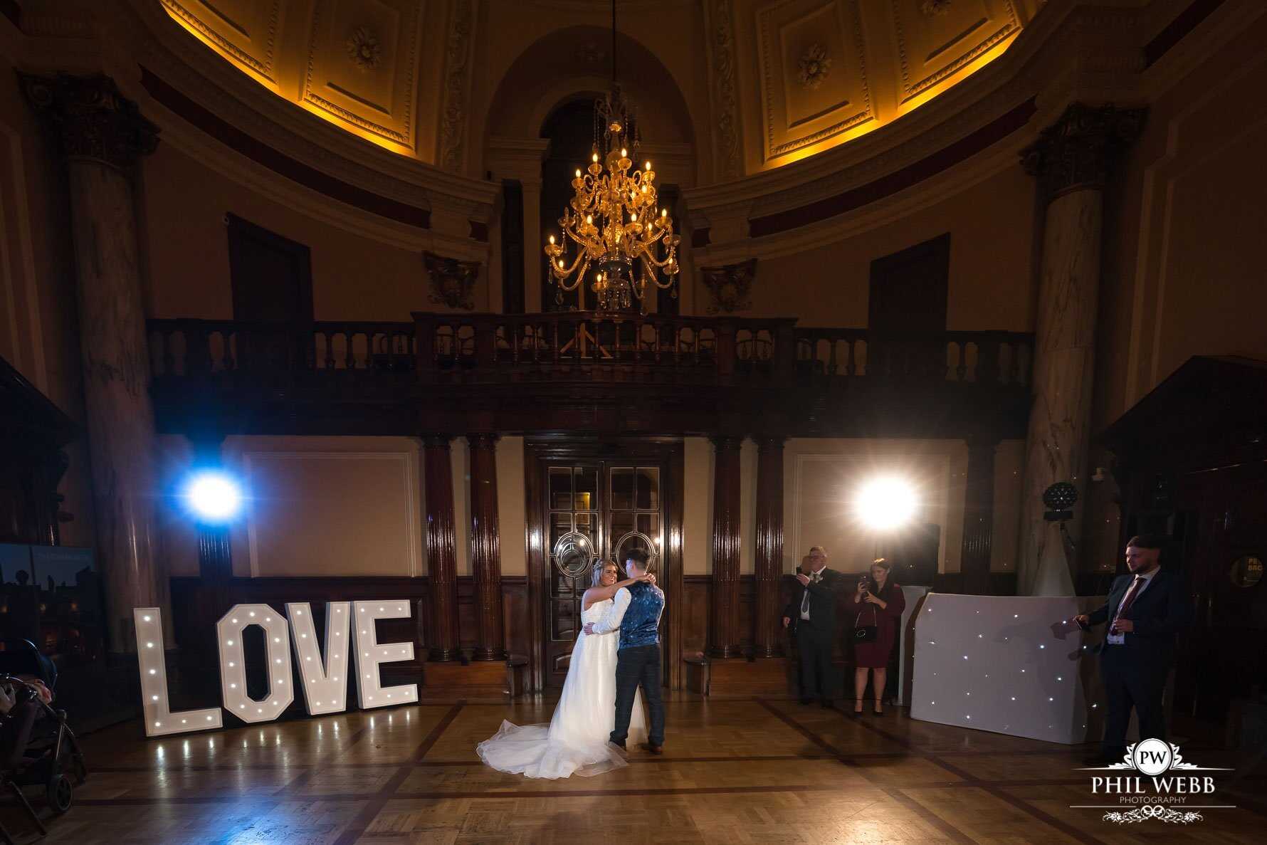 Roman Baths Wedding Photography bride and grooms first dance