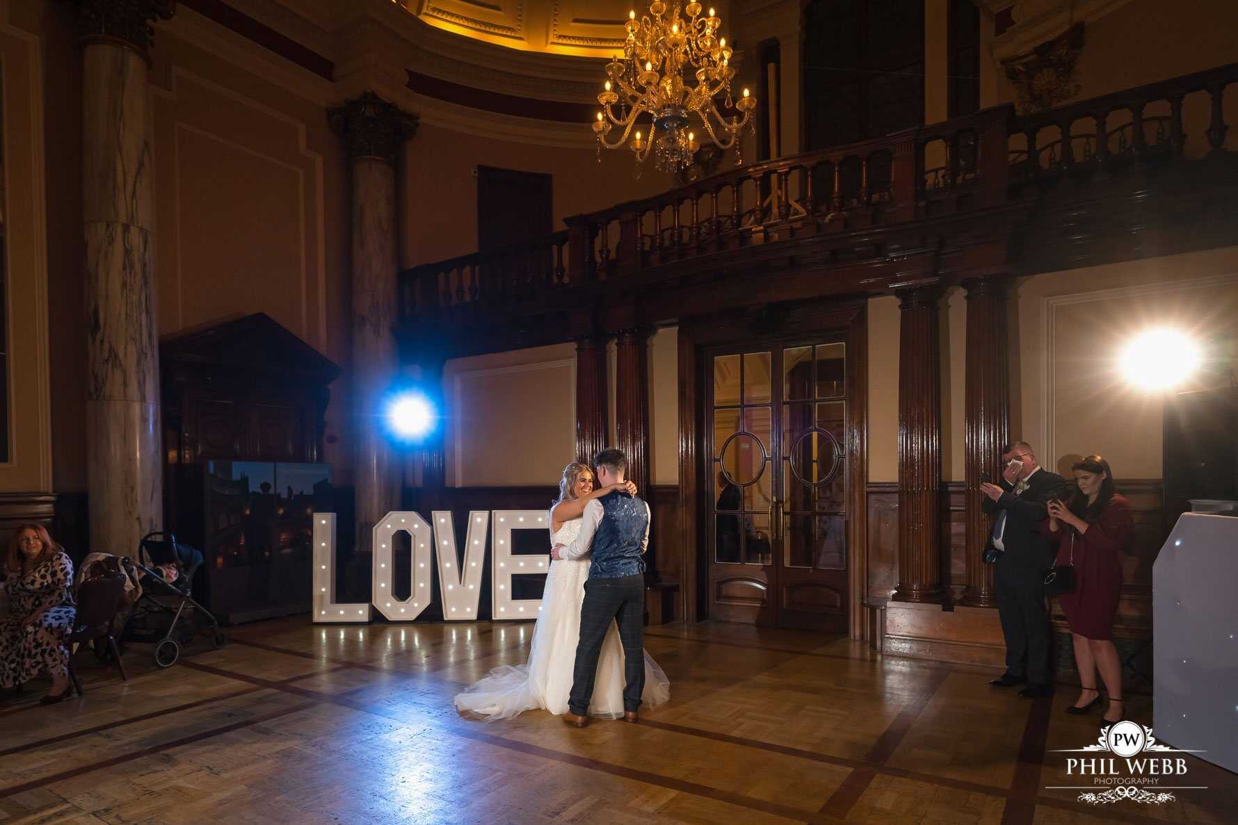 Roman Baths Wedding Photography bride and grooms first dance