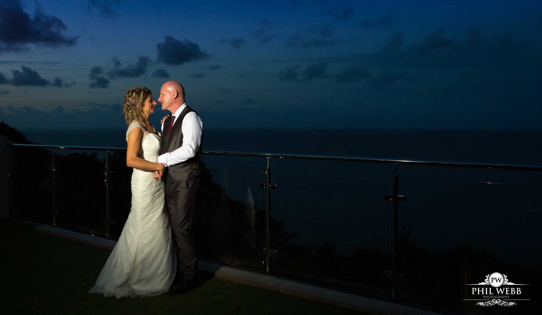 Sandy Cove Bay Wedding Photography bride and groom portrait evening