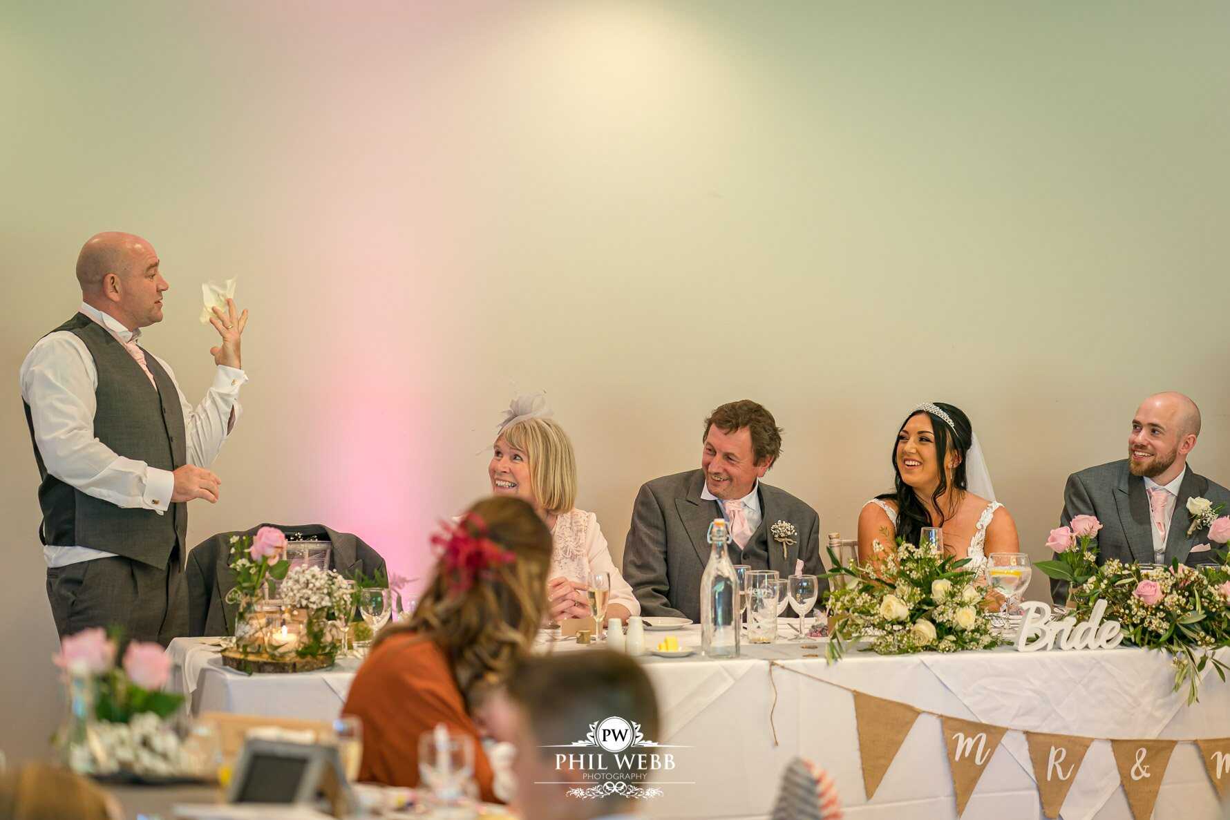 Stonehouse Court Wedding Photography reception speeches