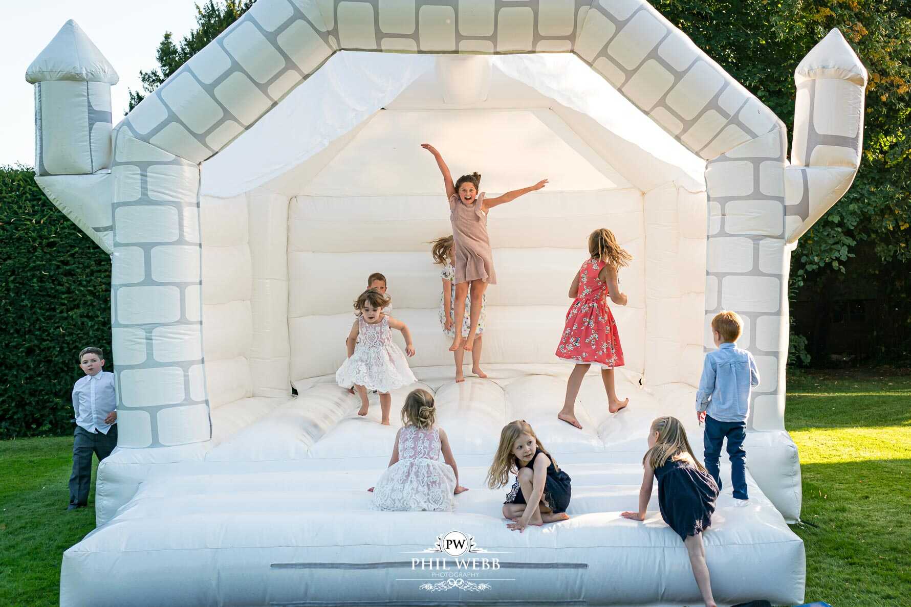 Stonehouse Court Wedding Photography bouncy castle
