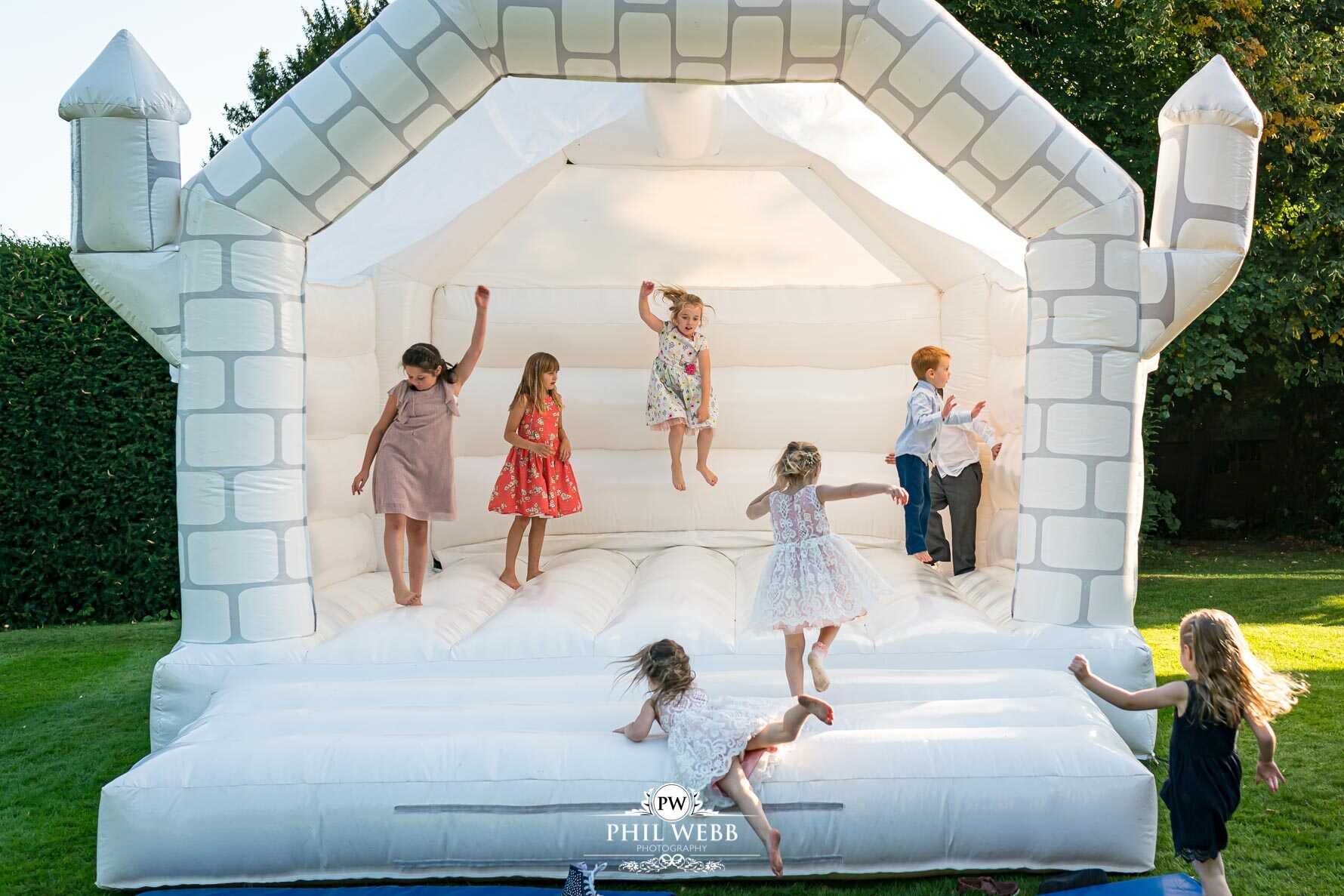 Stonehouse Court Wedding Photography bouncy castle