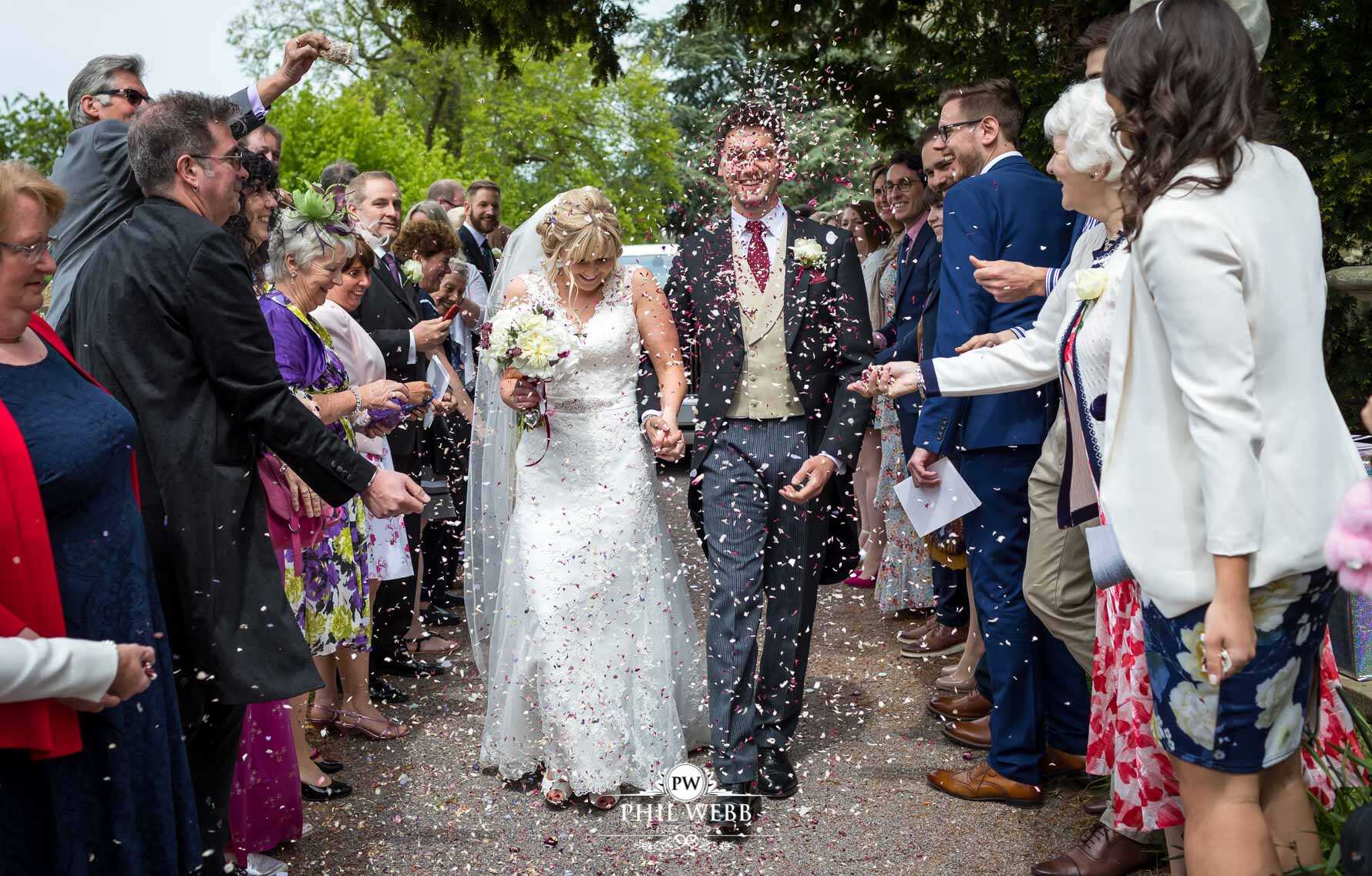 St Mary's Church Berkley Wedding Photography Confetti