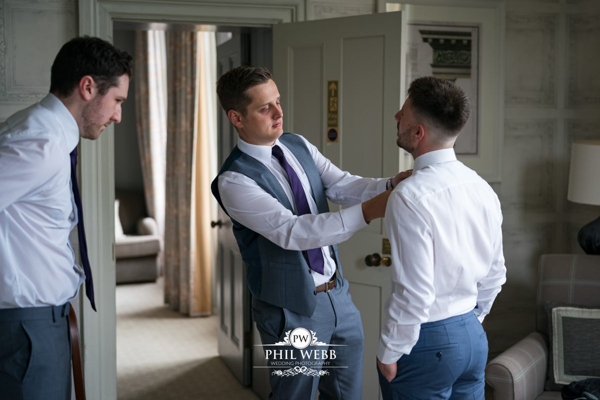 Clevedon Hall Wedding Photography groom preps