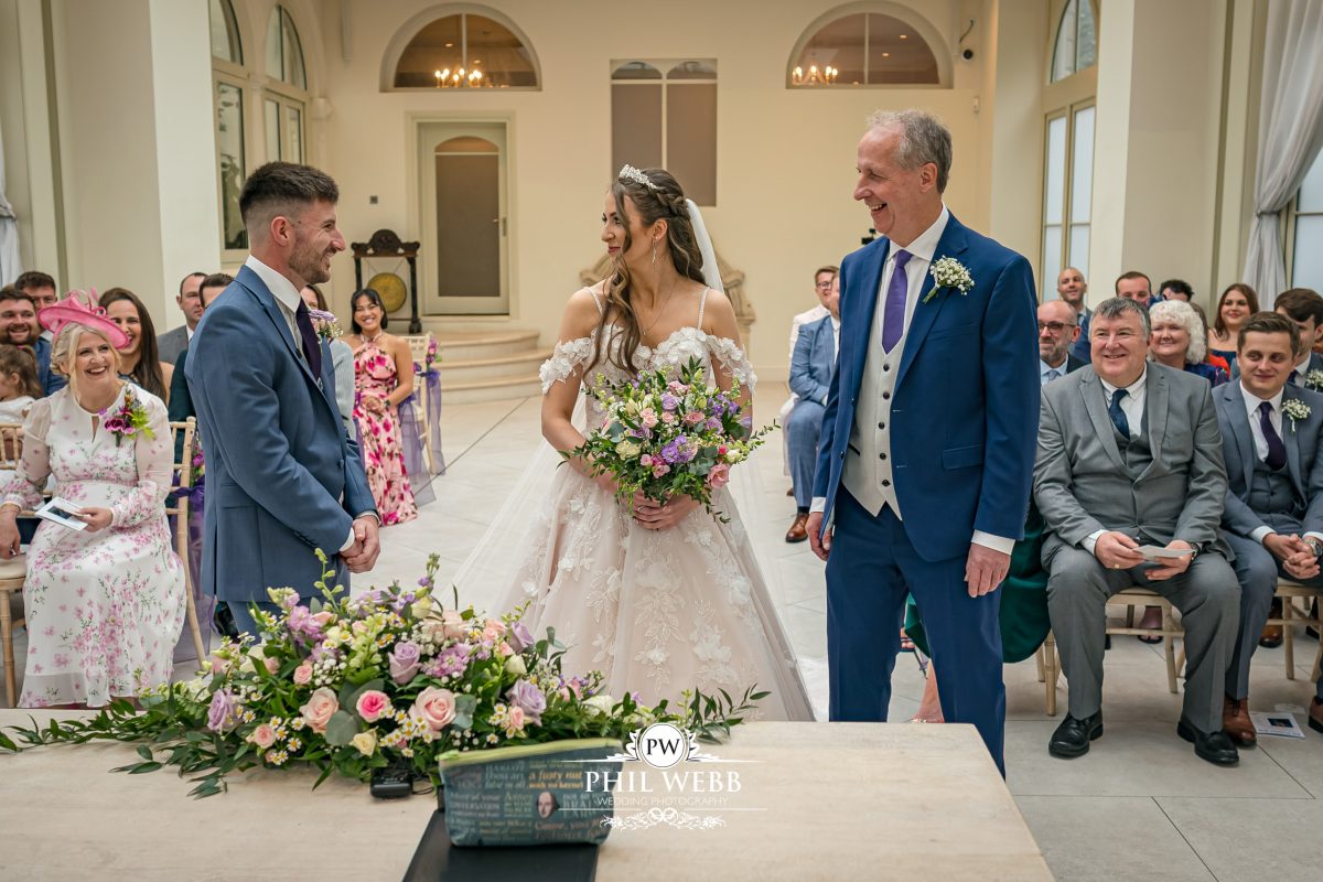 Clevedon Hall Wedding Photography indoor wedding ceremony