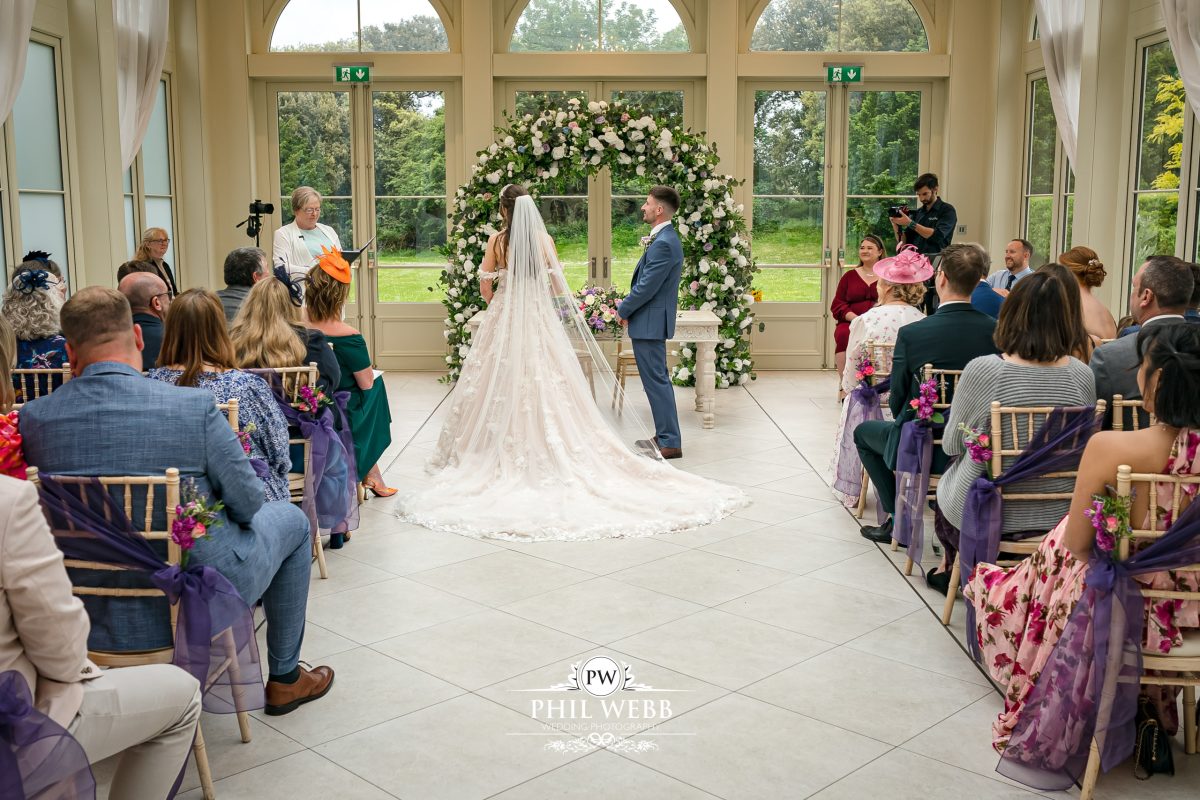 Clevedon Hall Wedding Photography indoor wedding ceremony