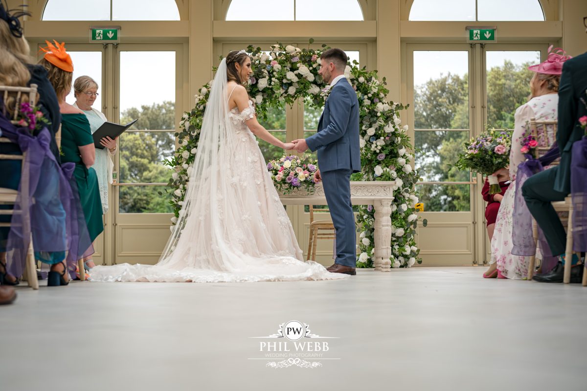 Clevedon Hall Wedding Photography indoor wedding ceremony