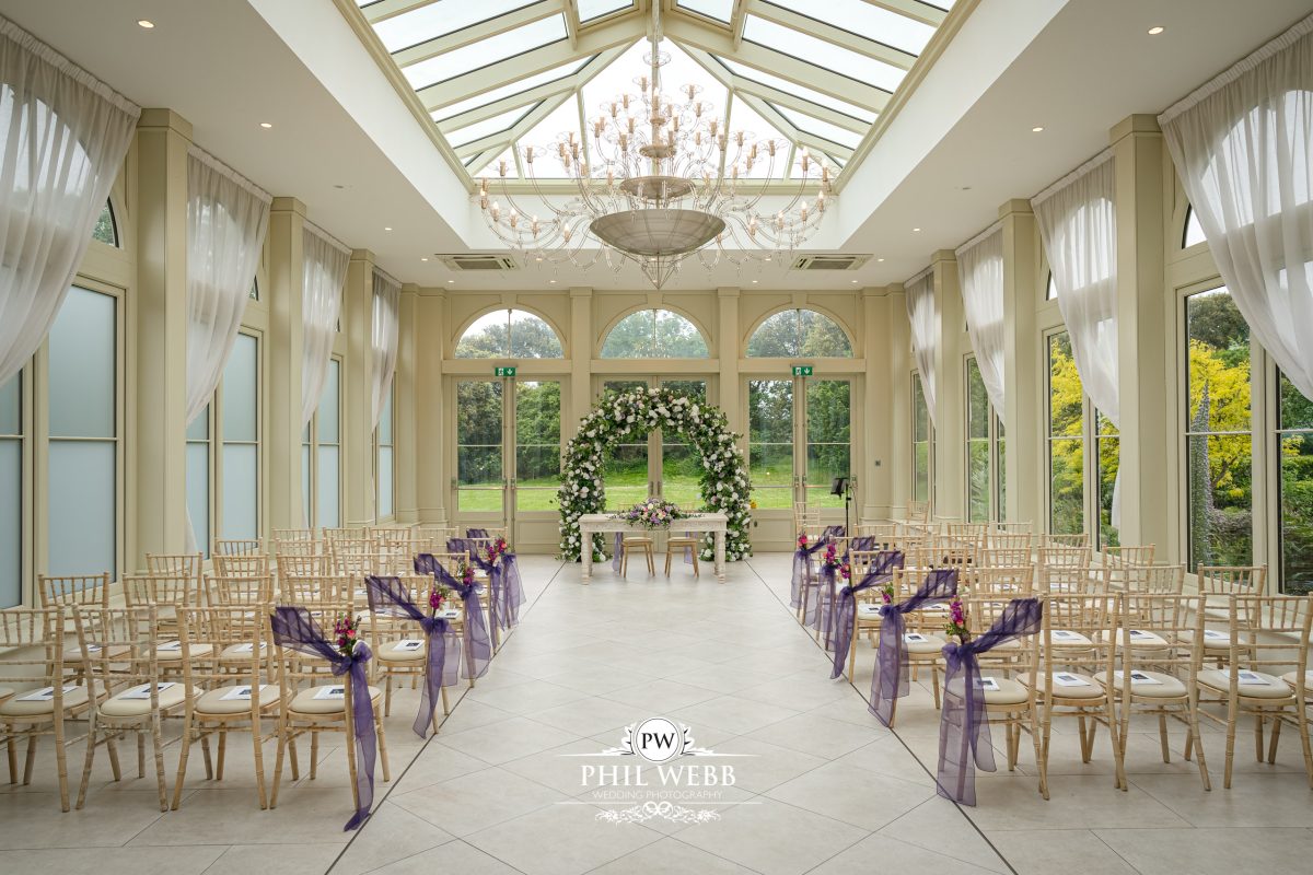 Clevedon Hall Wedding Photography wedding ceremony room