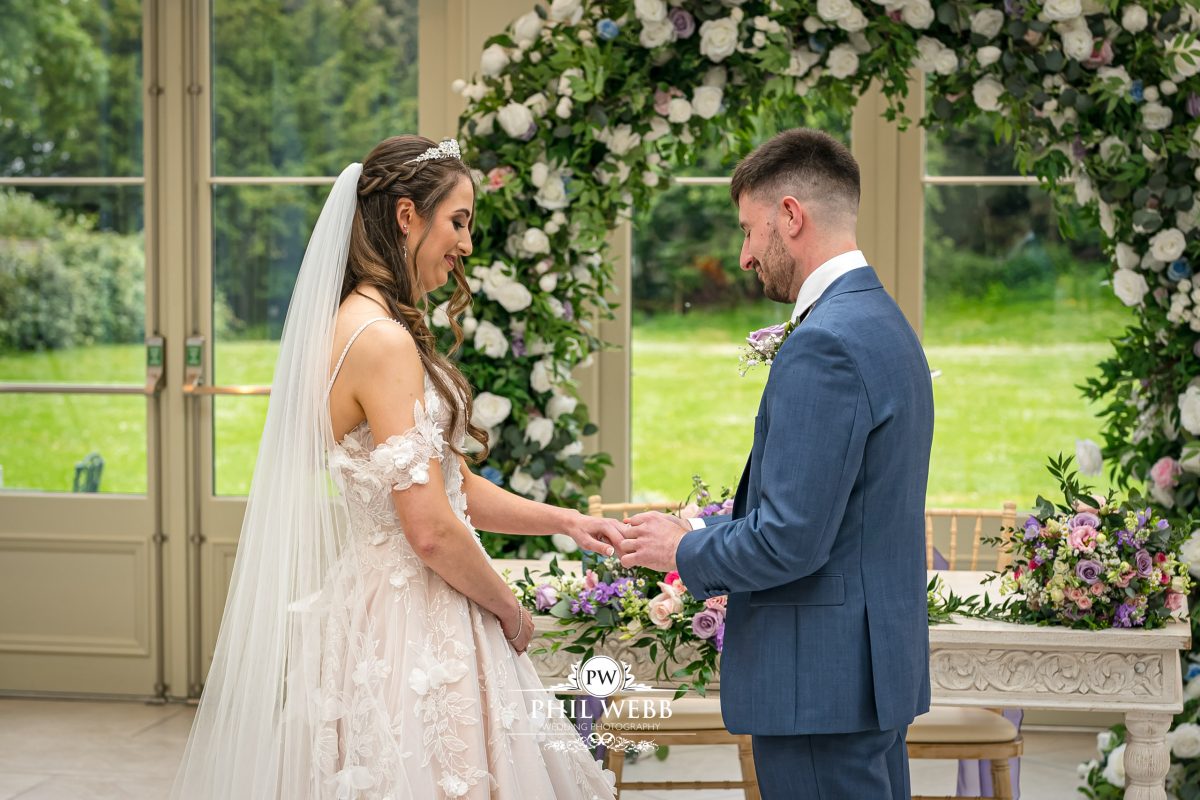 Clevedon Hall Wedding Photography indoor wedding ceremony
