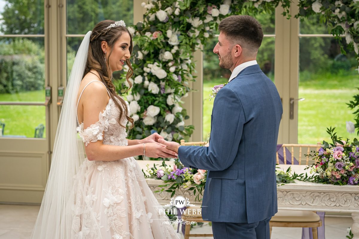 Clevedon Hall Wedding Photography indoor wedding ceremony